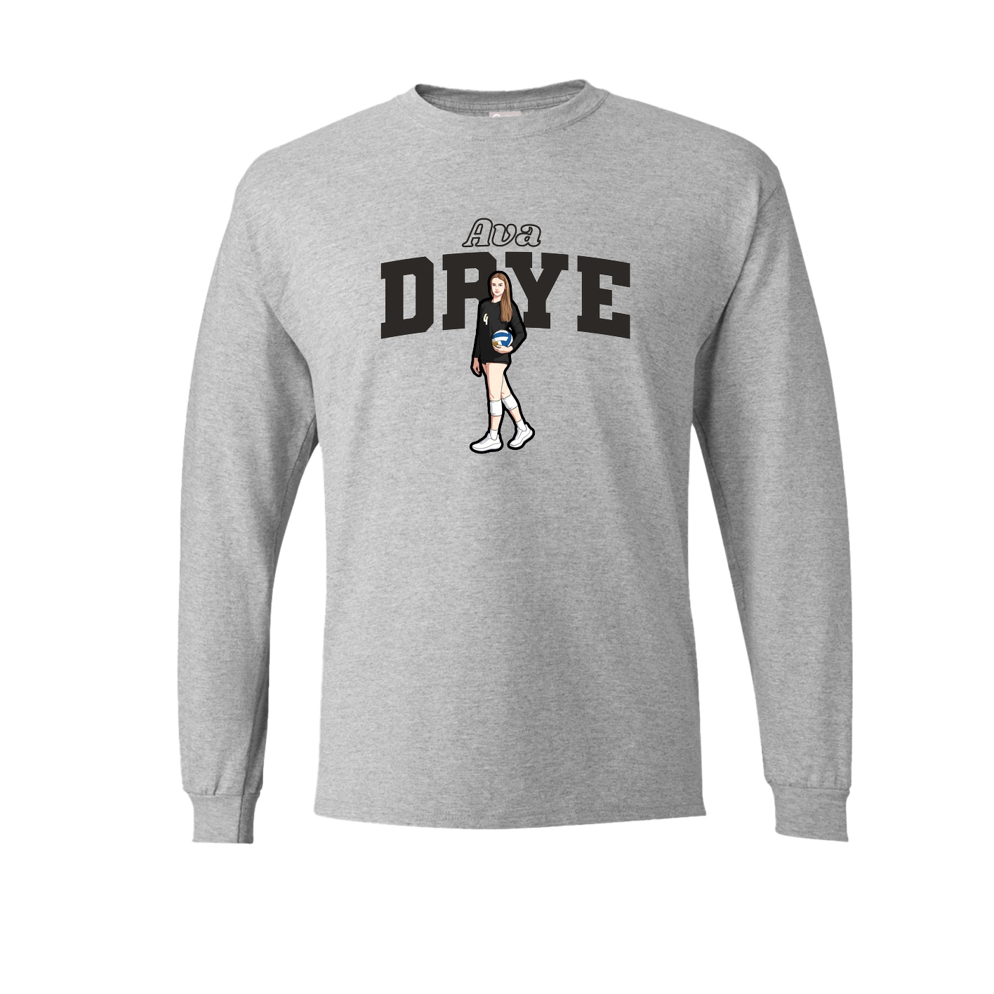 Long Sleeve Tee — Name Arch in Grey