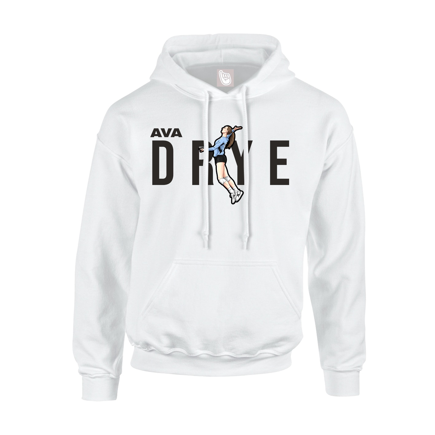 Youth Hoodie — Player Name in White