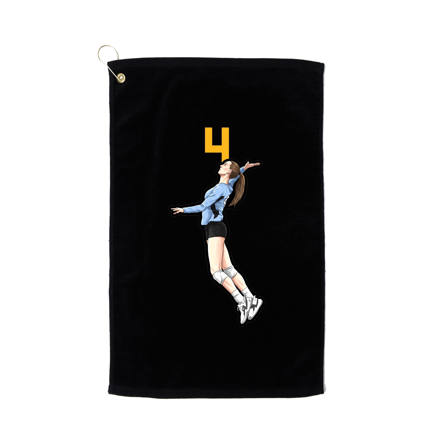 Golf Towel — Number Top in Black