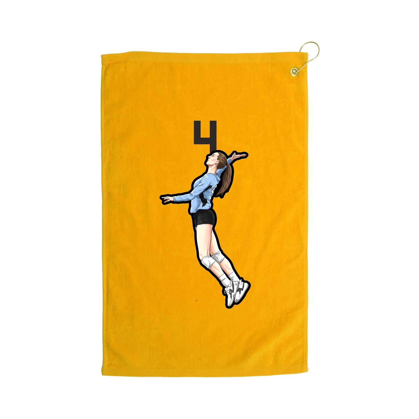 Golf Towel — Number Top in Gold