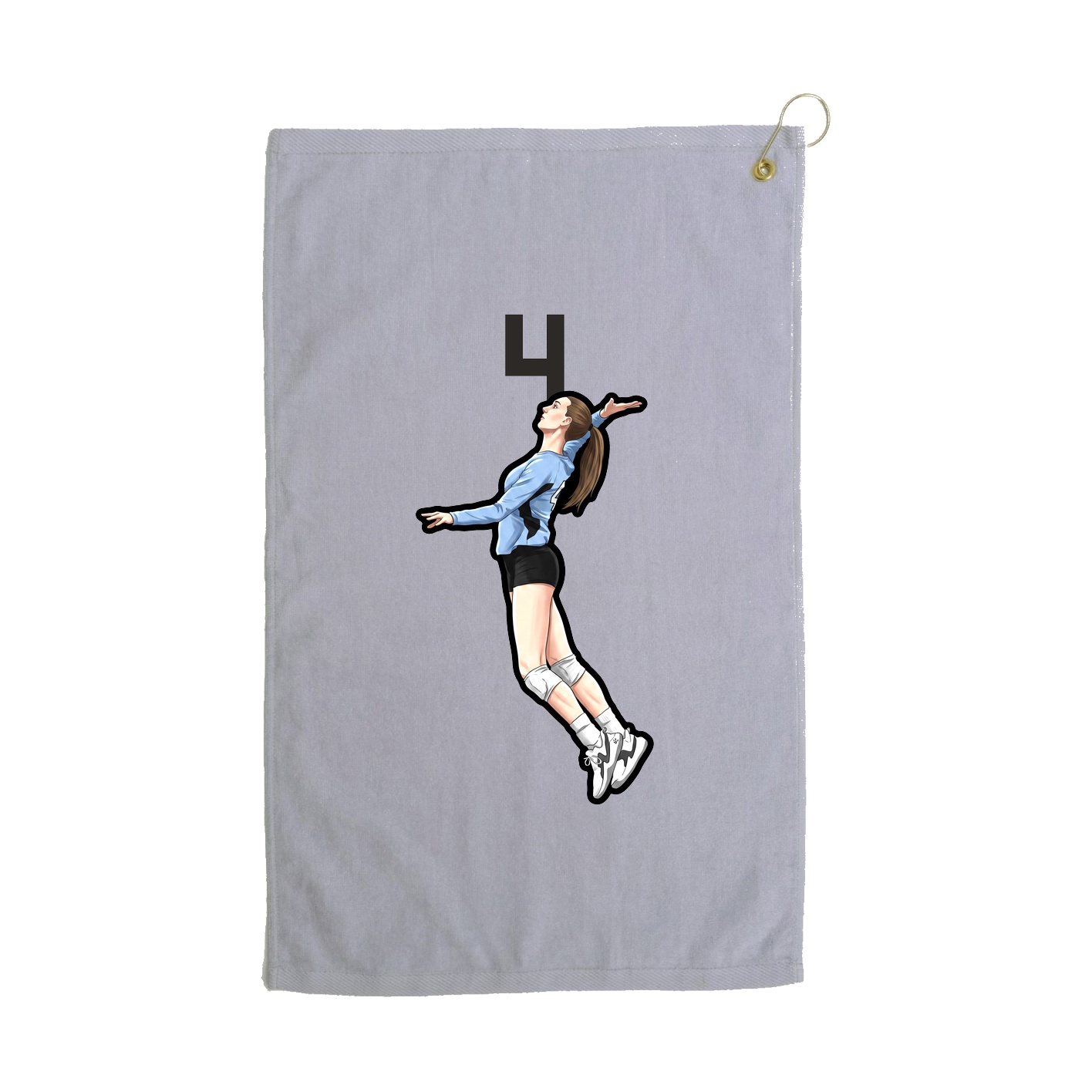 Golf Towel — Number Top in Grey