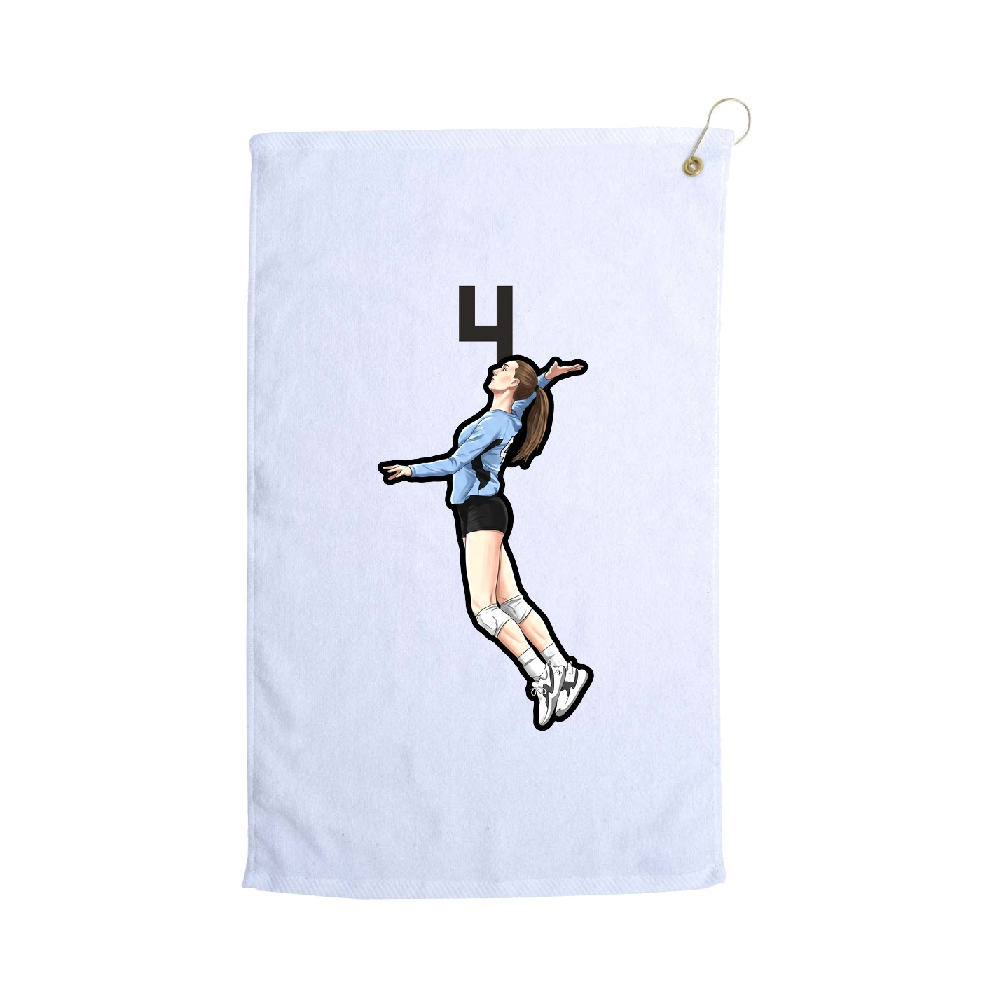 Golf Towel — Number Top in White