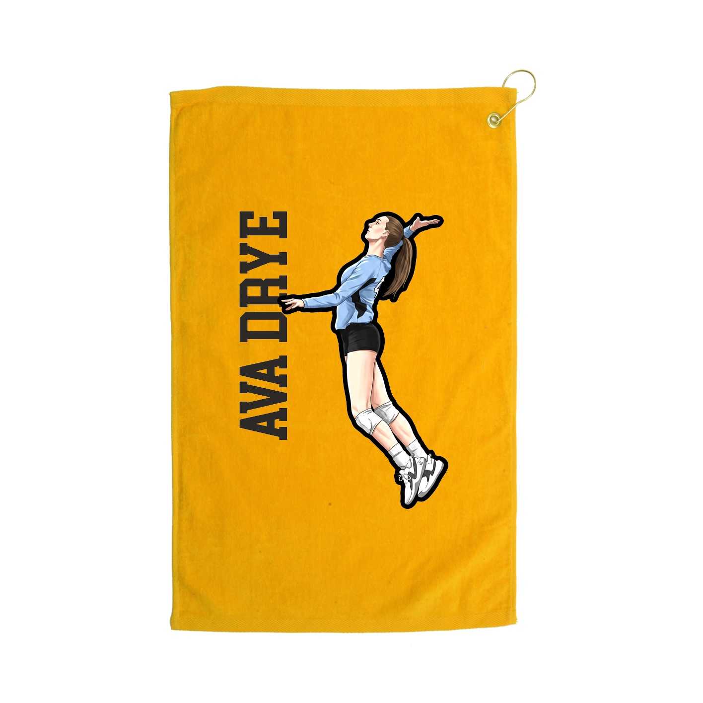 Golf Towel — Name Vertical in Gold