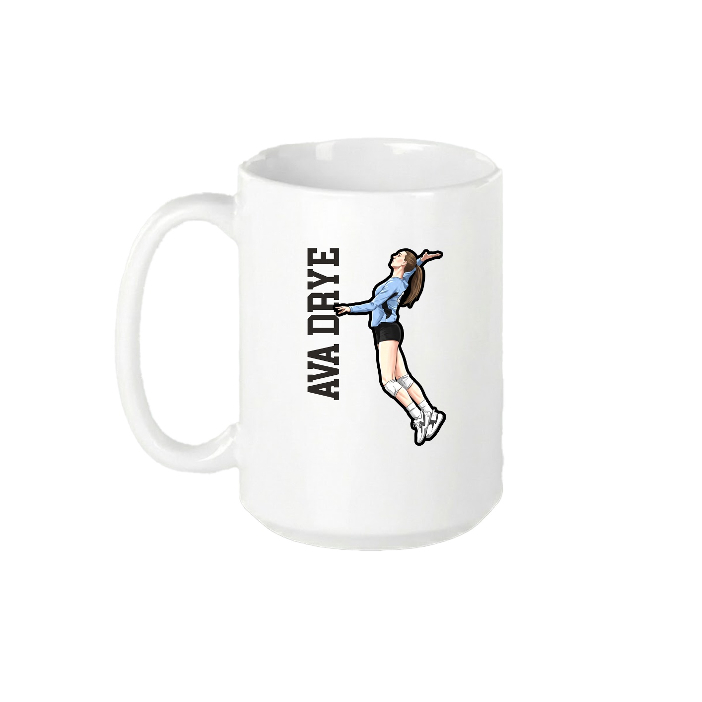 15oz Coffee Mug — Name Vertical in White