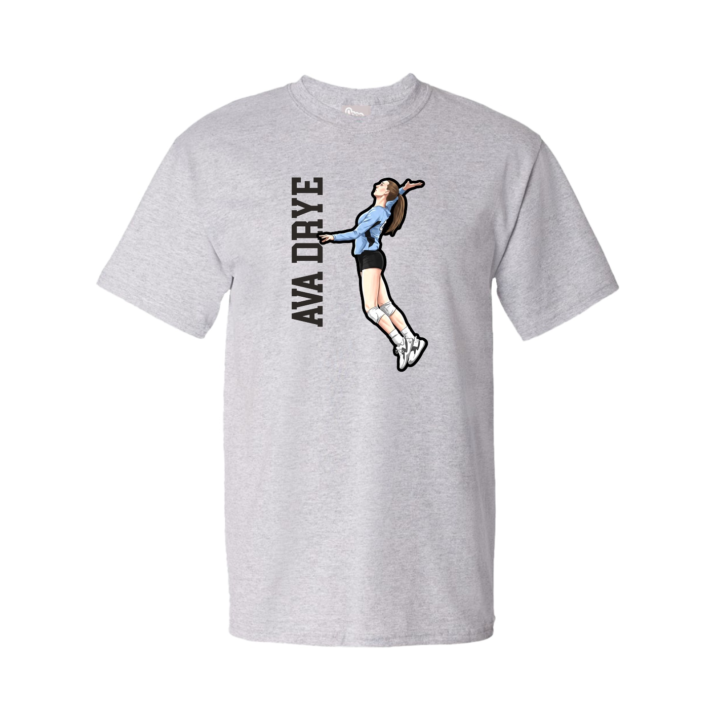 Youth Tee — Name Vertical in Grey