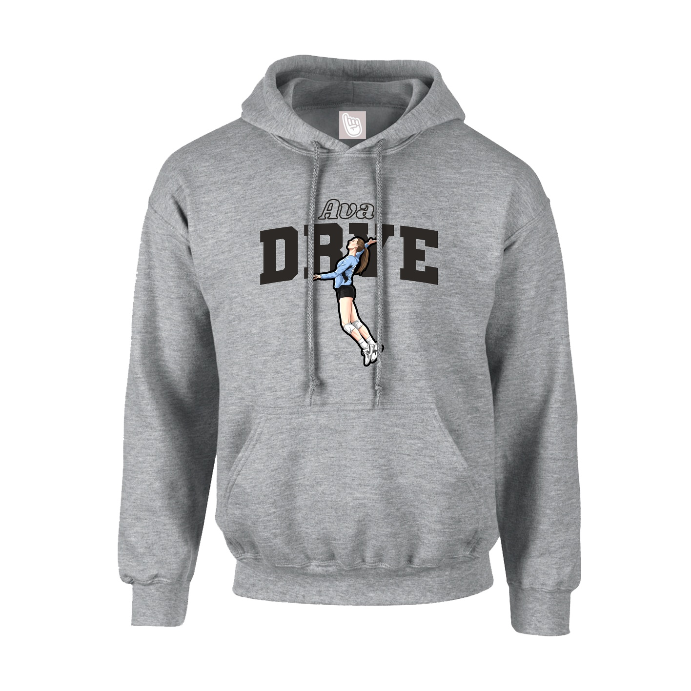 Hoodie — Name Arch in Grey