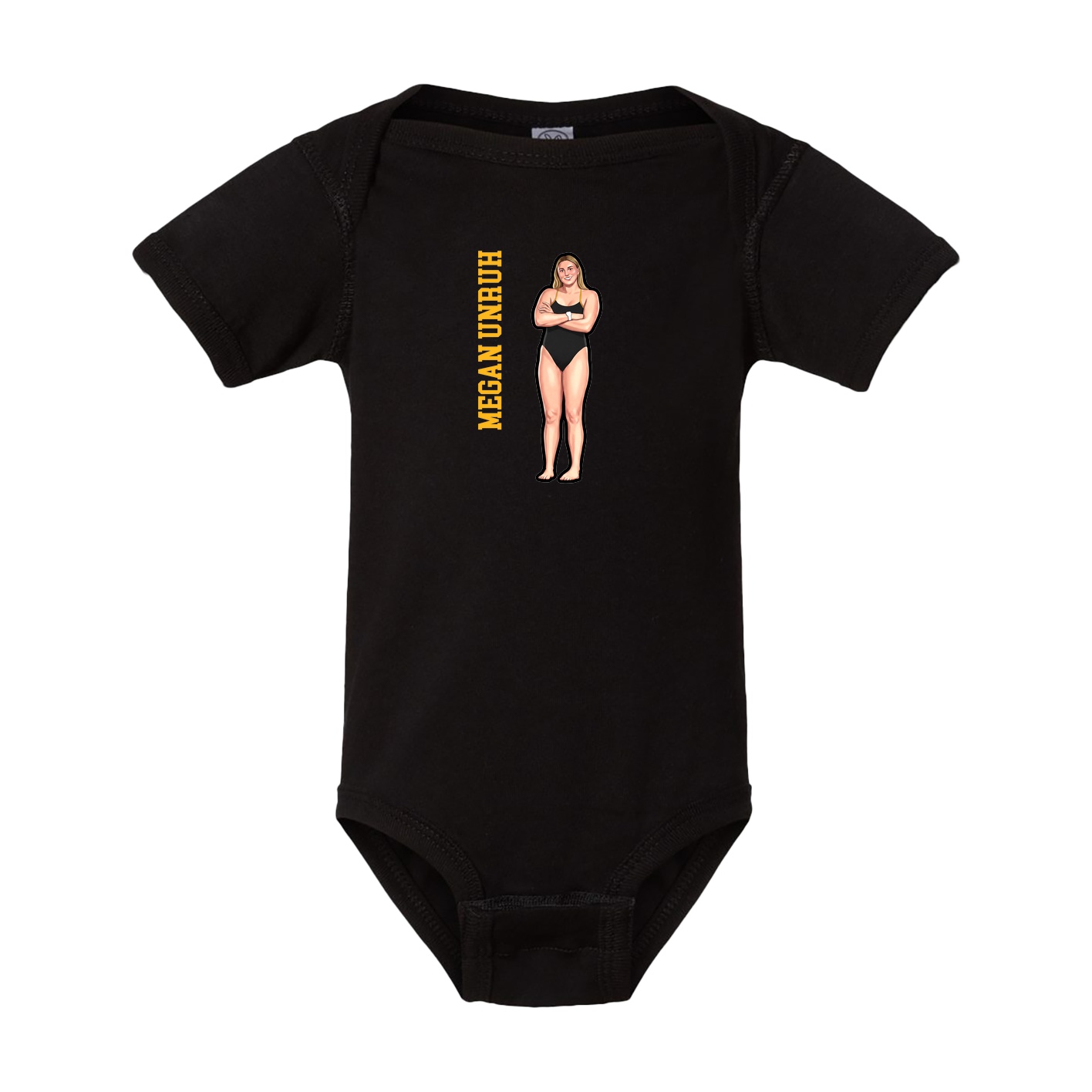 Baby Onesie — Name Vertical in Black