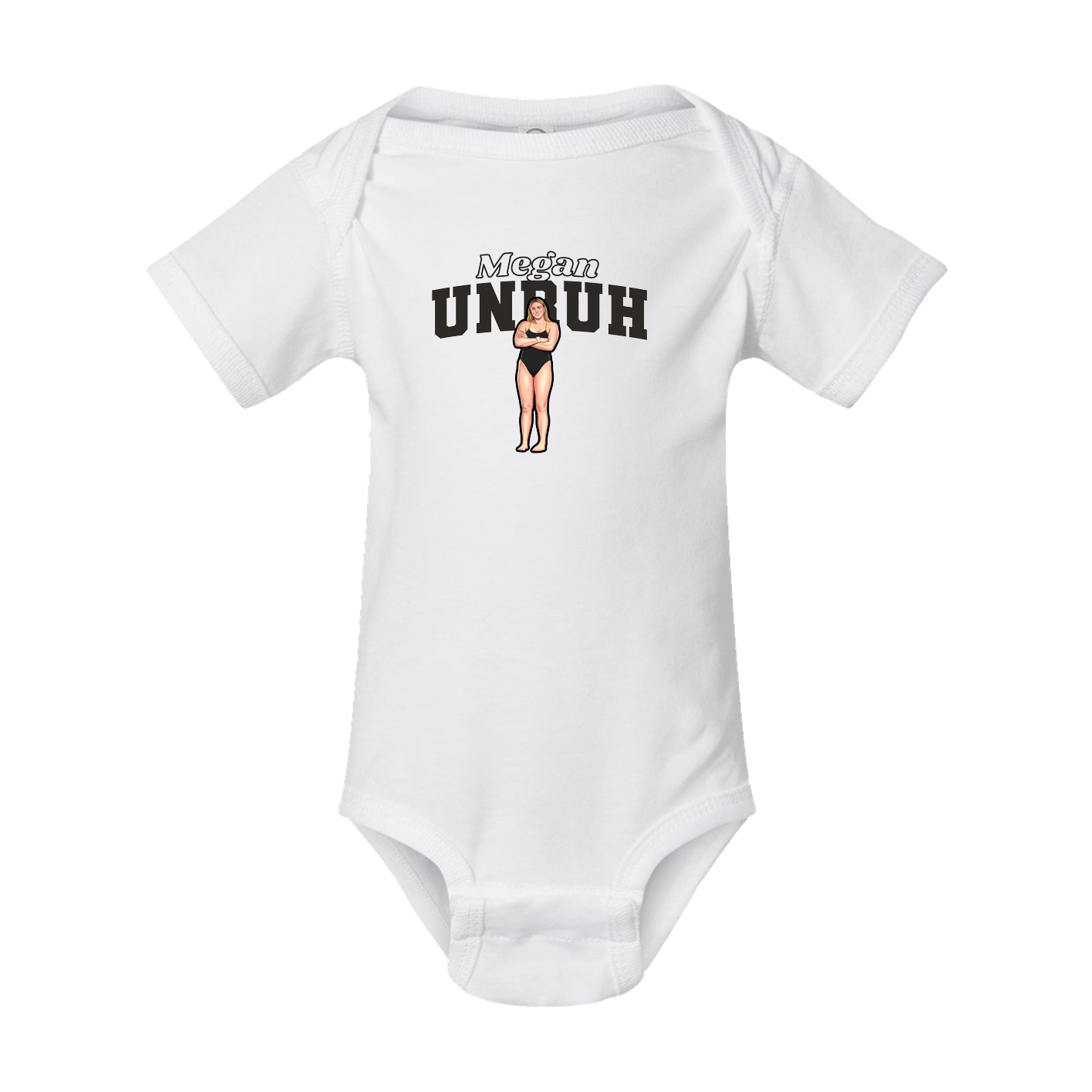 Baby Onesie — Name Arch in White