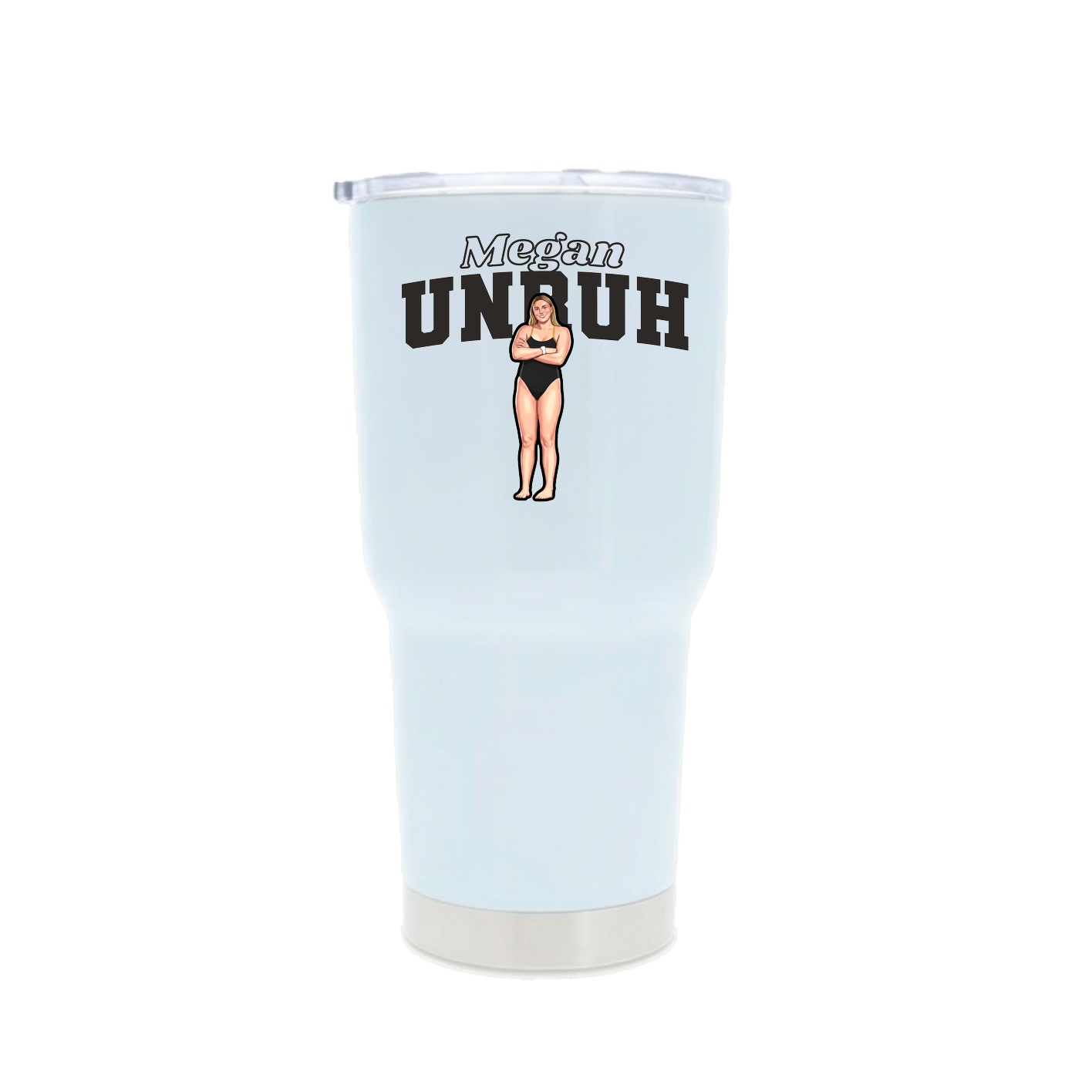 30oz Stainless Steel Tumbler — Name Arch in White