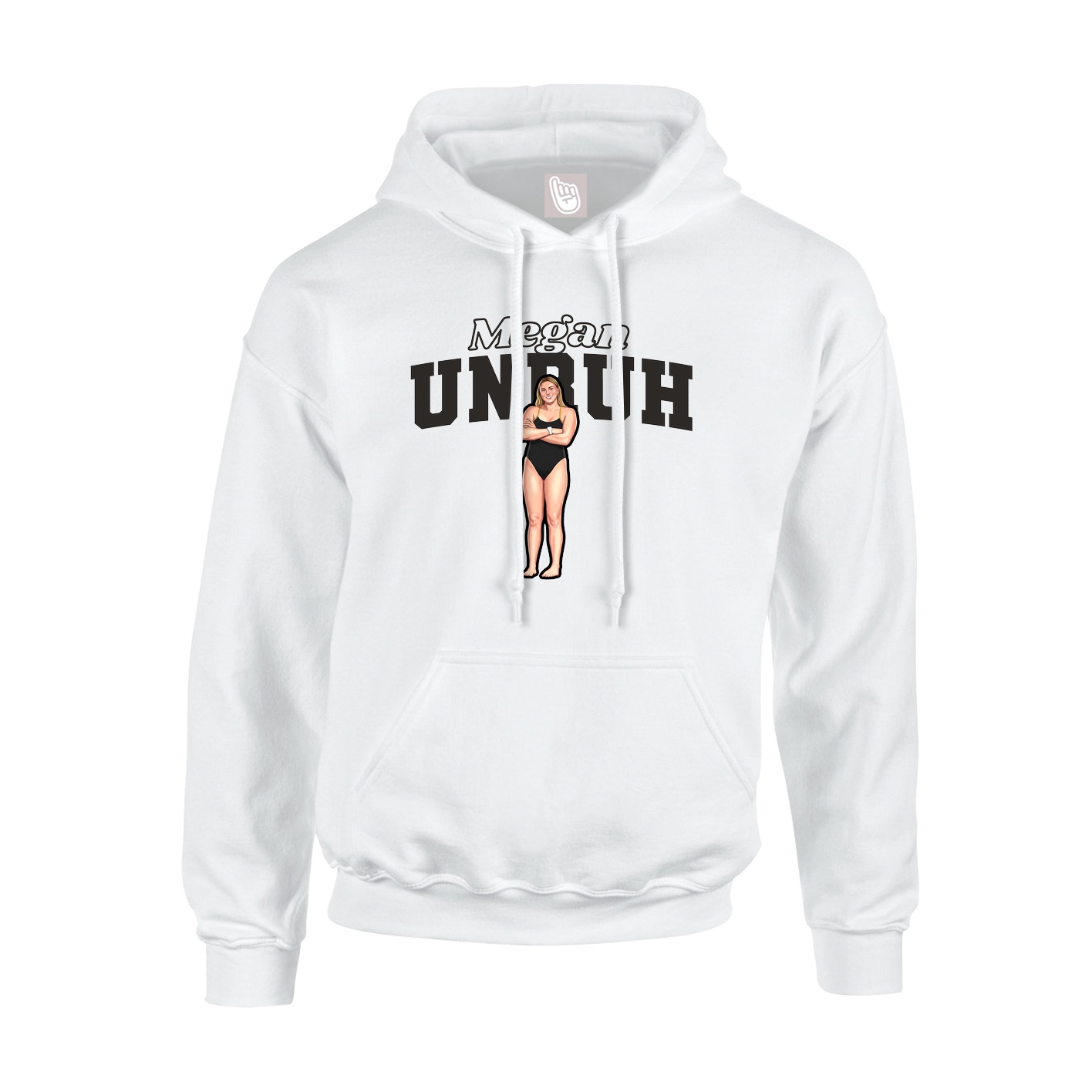 Youth Hoodie — Name Arch in White