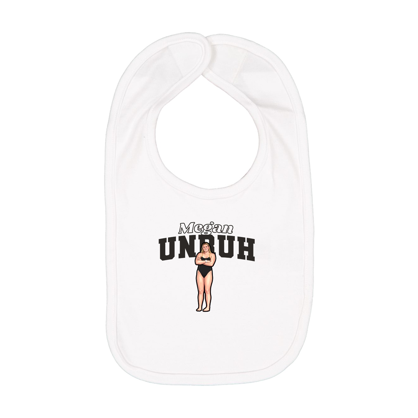 Infant Bib — Name Arch in White