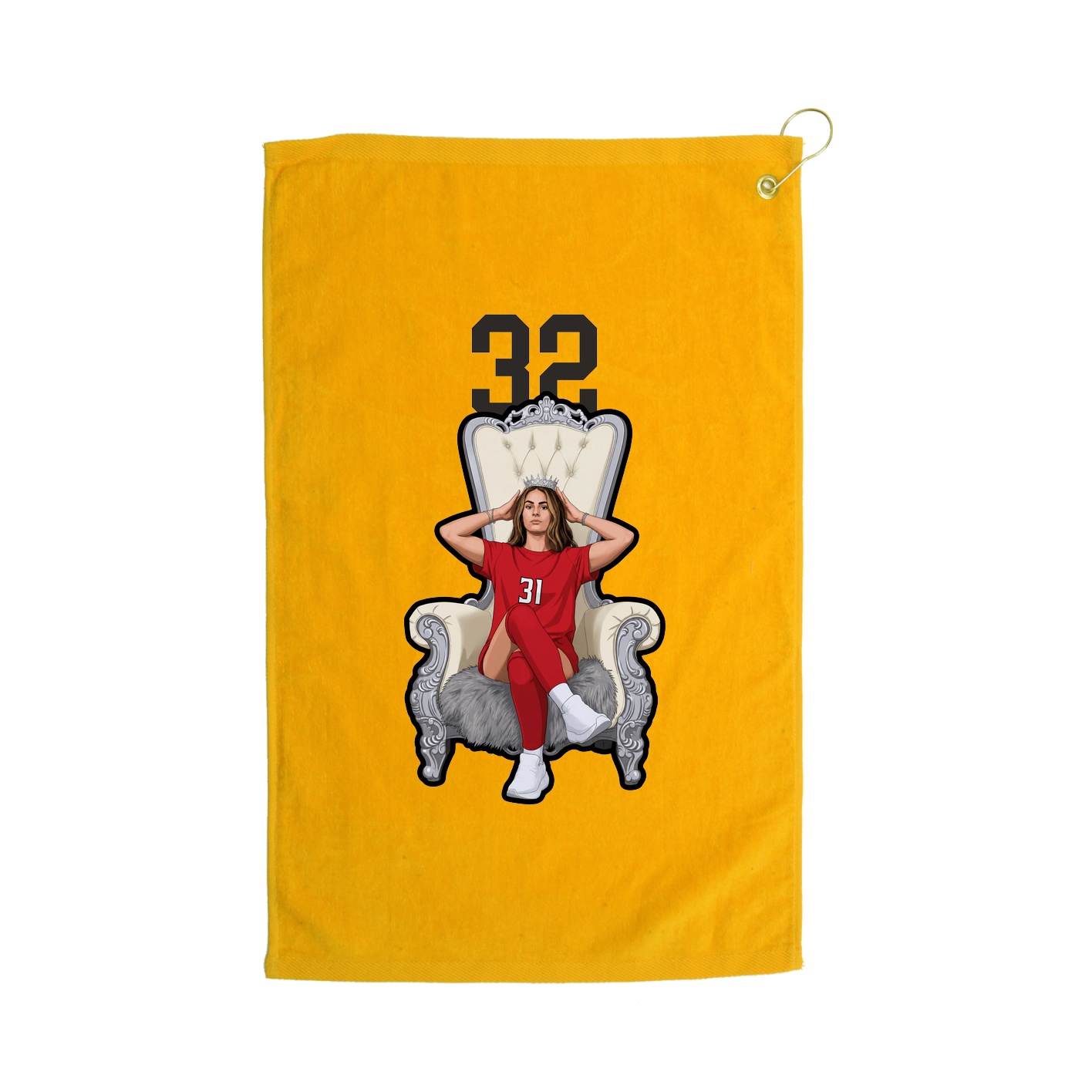 Golf Towel — Number Top in Gold