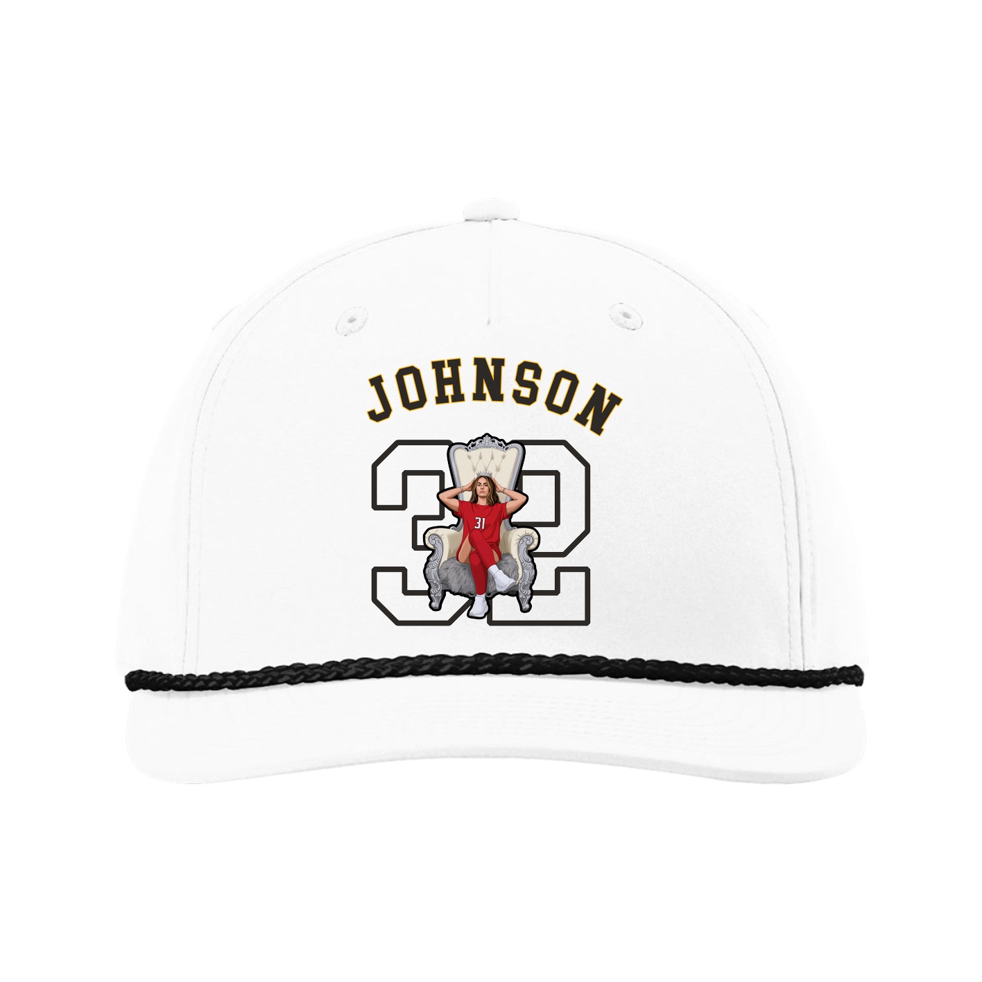 Five-Panel Classic Rope Cap — Shirsey Arch in White