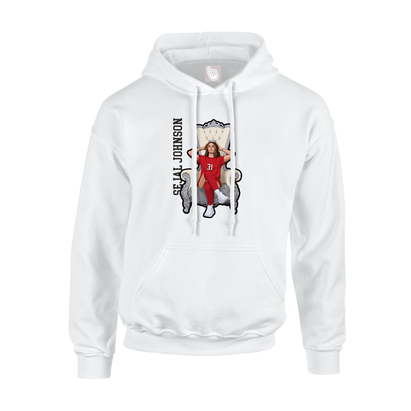 Hoodie — Name Vertical in White