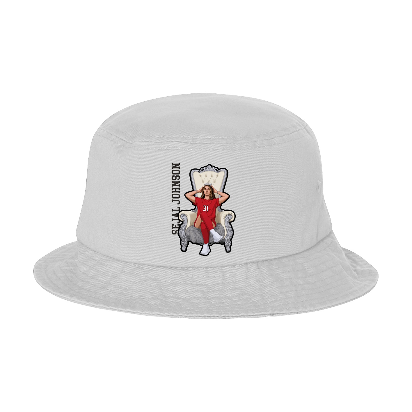 Bucket Cap — Name Vertical in White