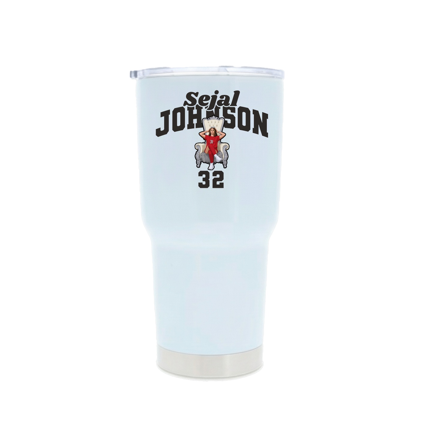 30oz Stainless Steel Tumbler — Signature Arch in White