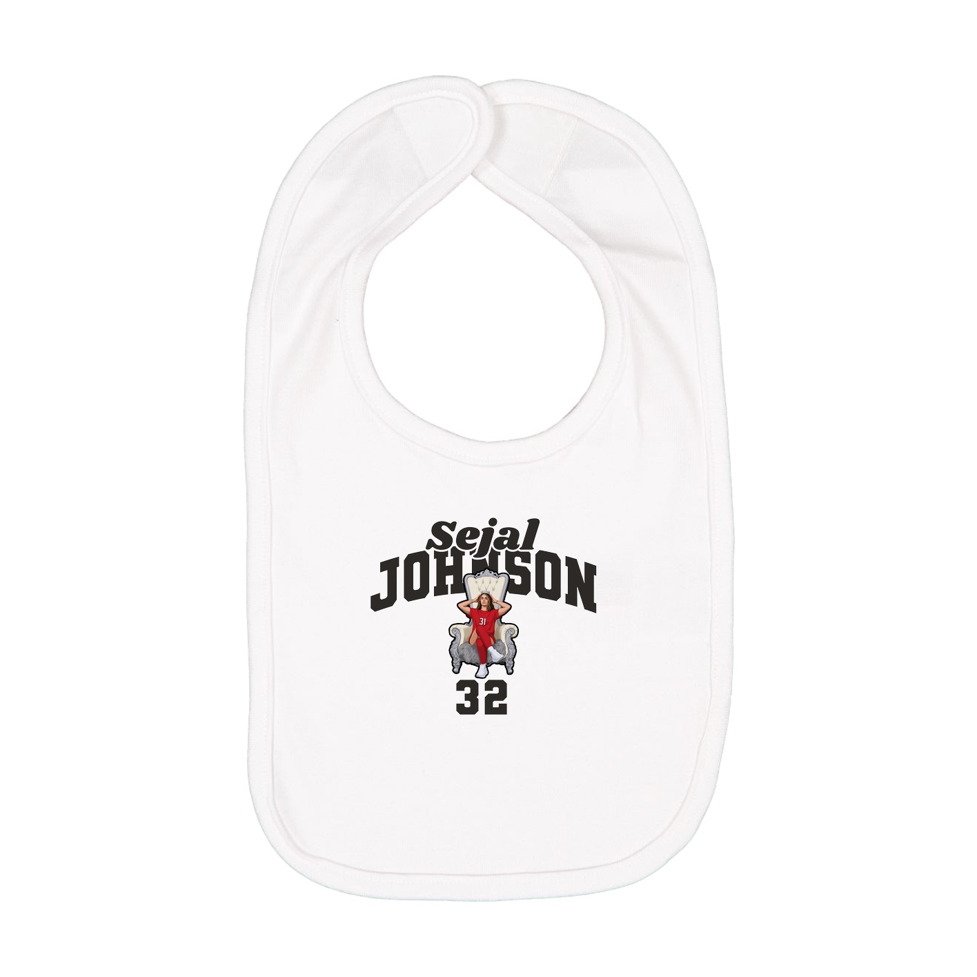 Infant Bib — Signature Arch in White