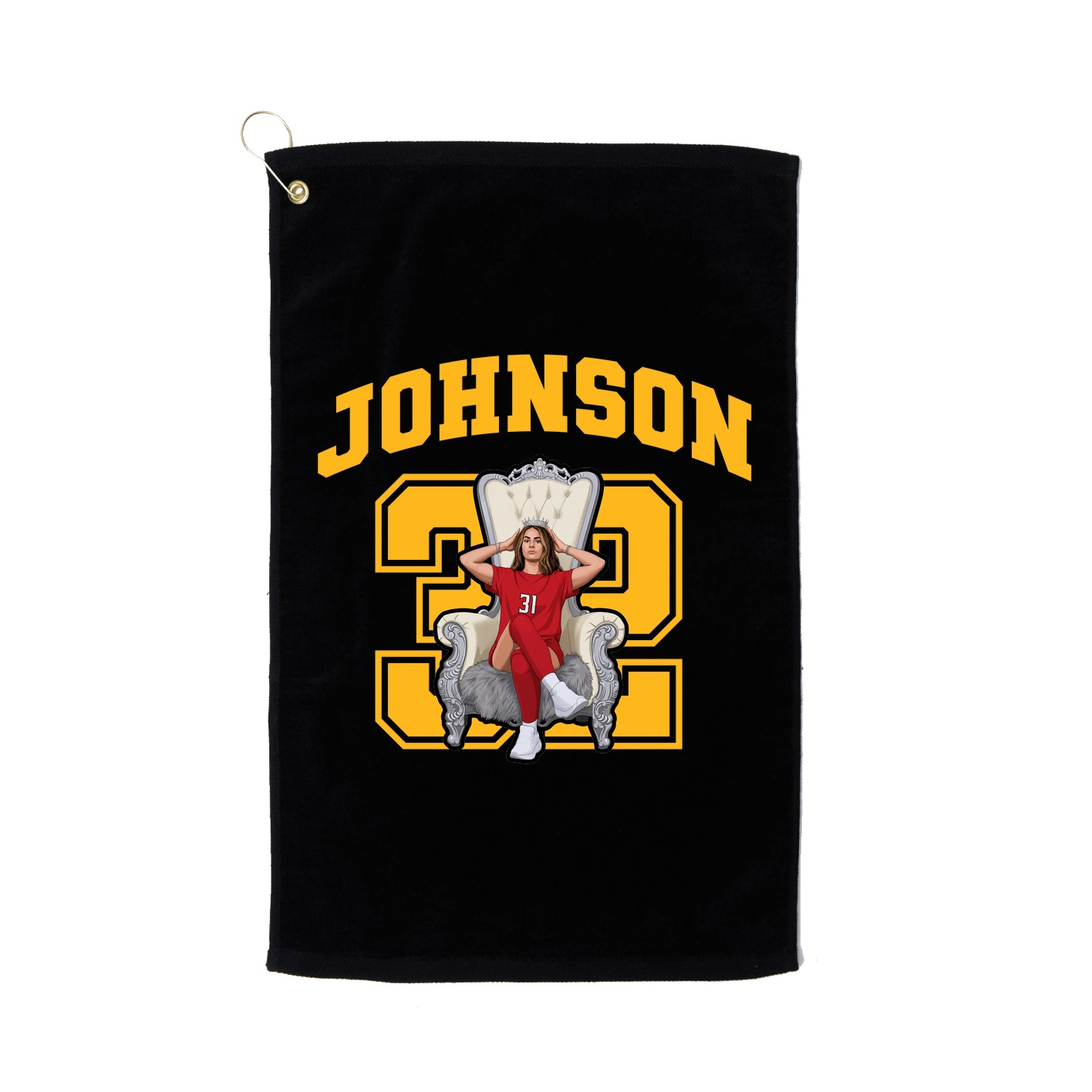 Golf Towel — Number in Black
