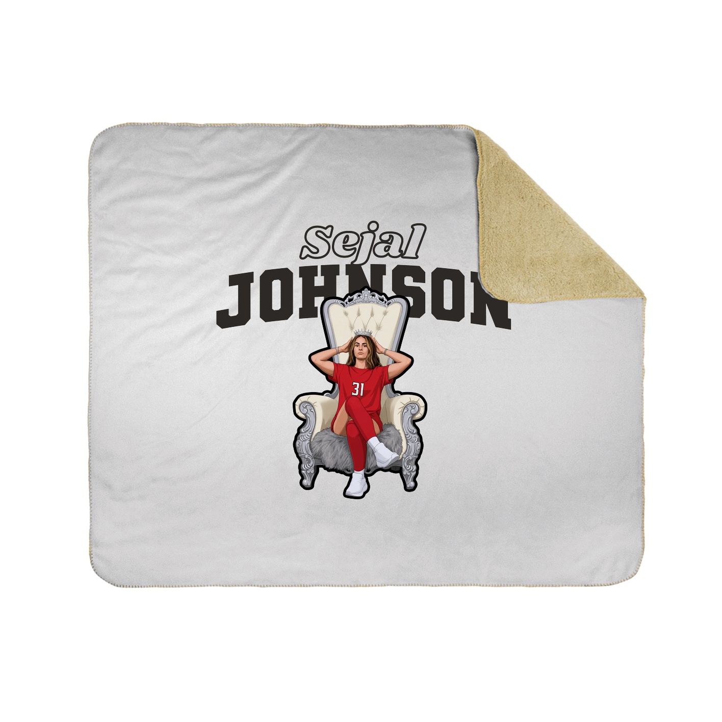 Throw Blanket — Name Arch in White