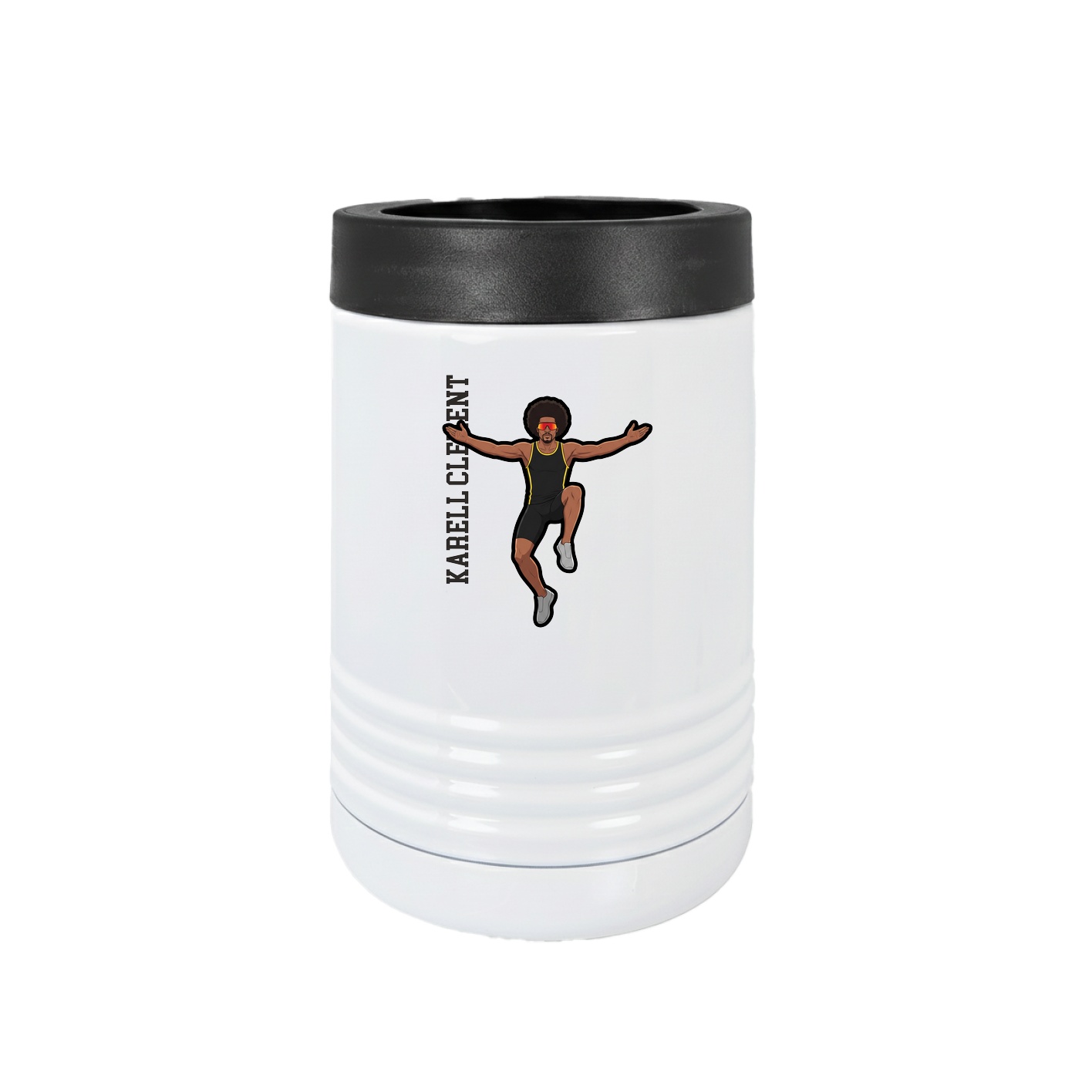 Beverage Holder — Name Vertical in White