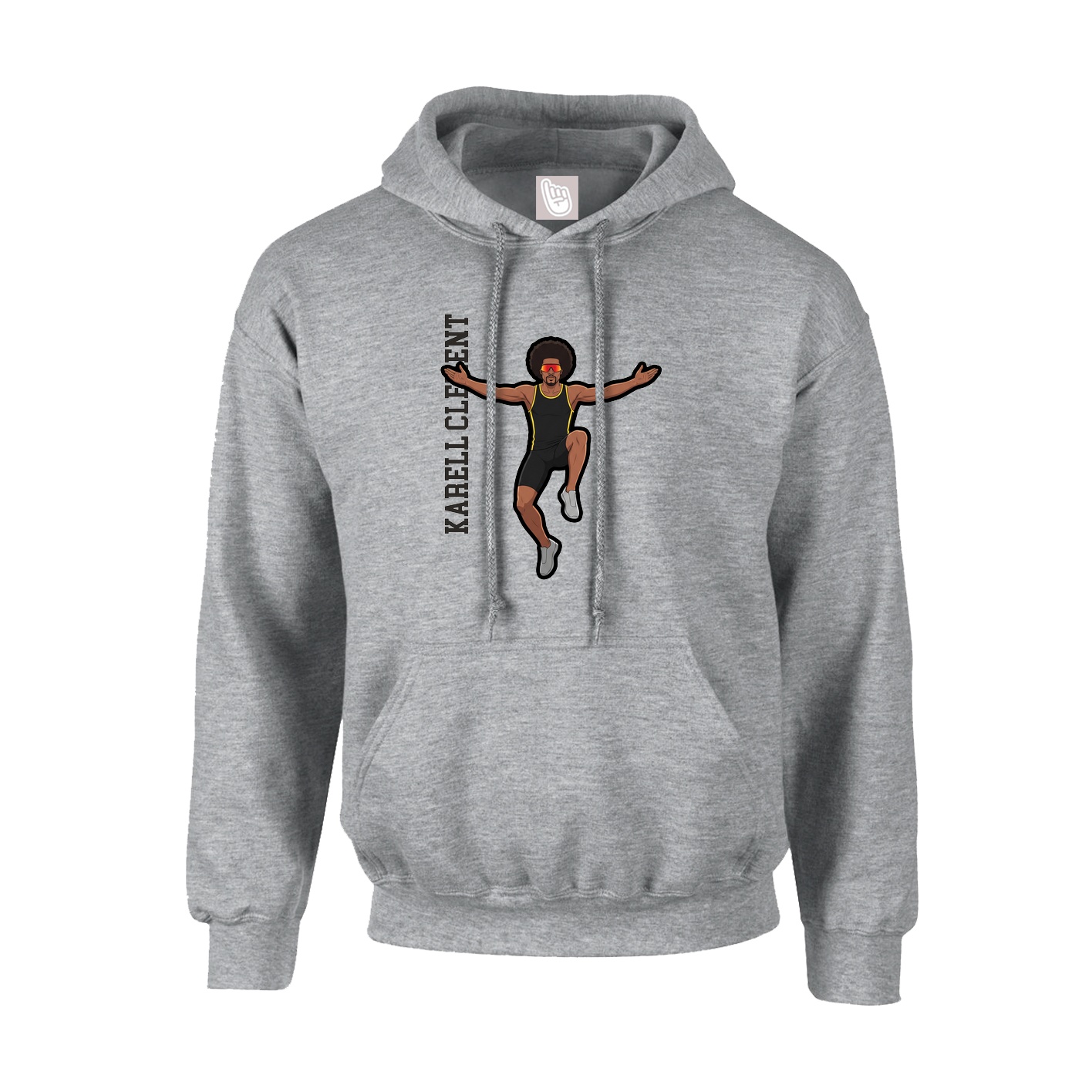 Hoodie — Name Vertical in Grey