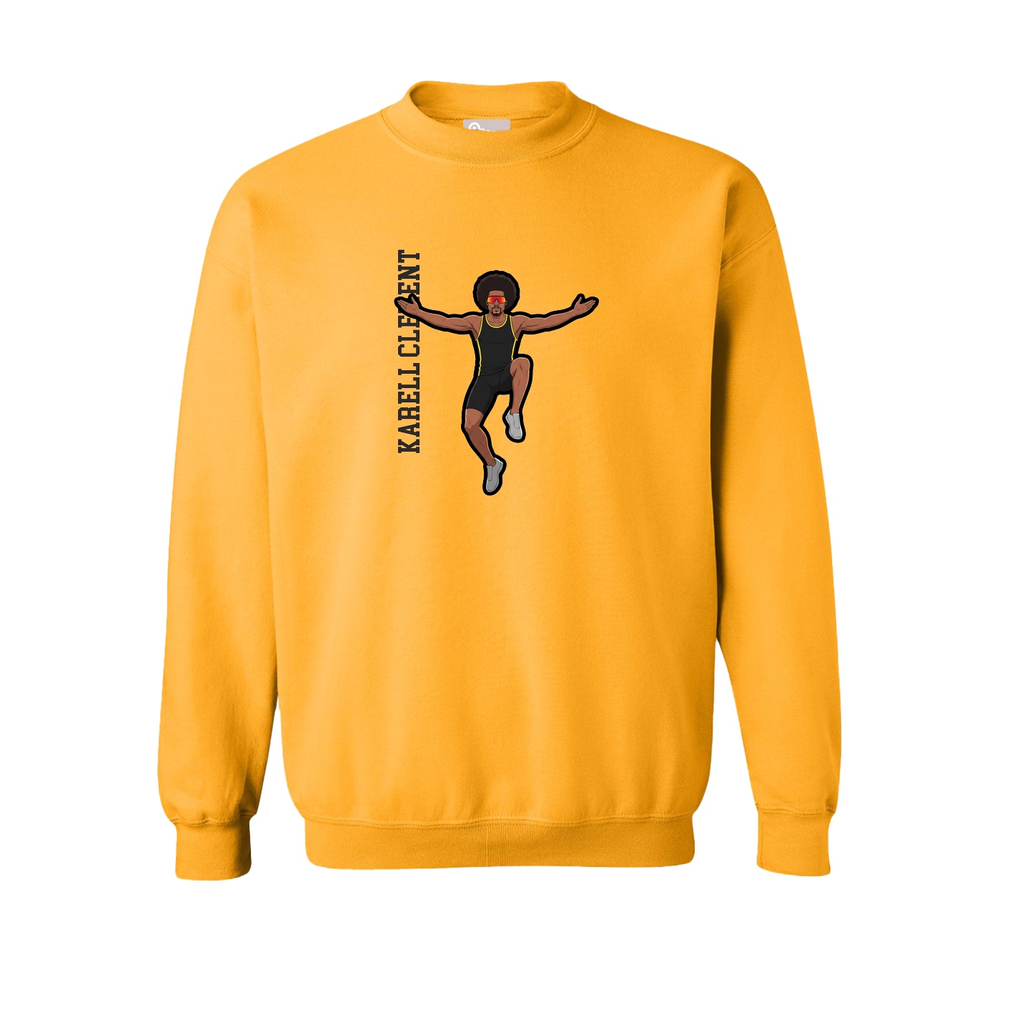 Fleece Crew — Name Vertical in Gold