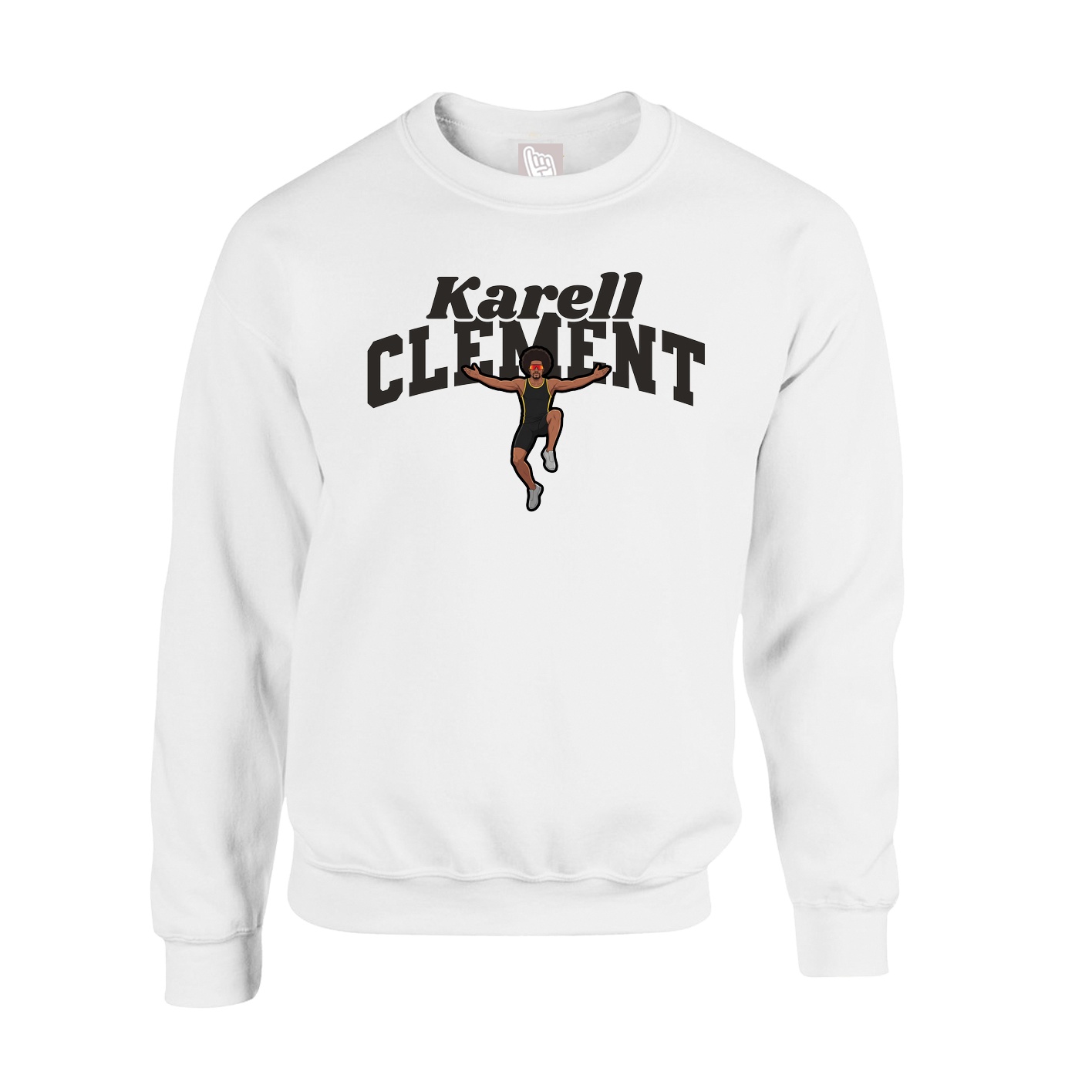 Fleece Crew — Signature Arch in White