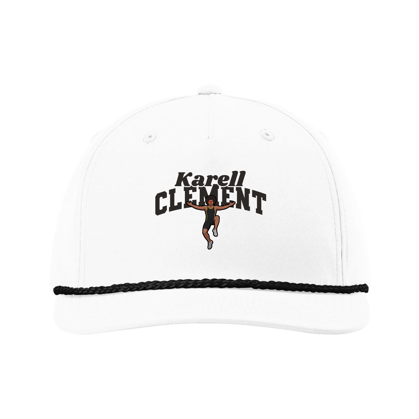 Five-Panel Classic Rope Cap — Signature Arch in White