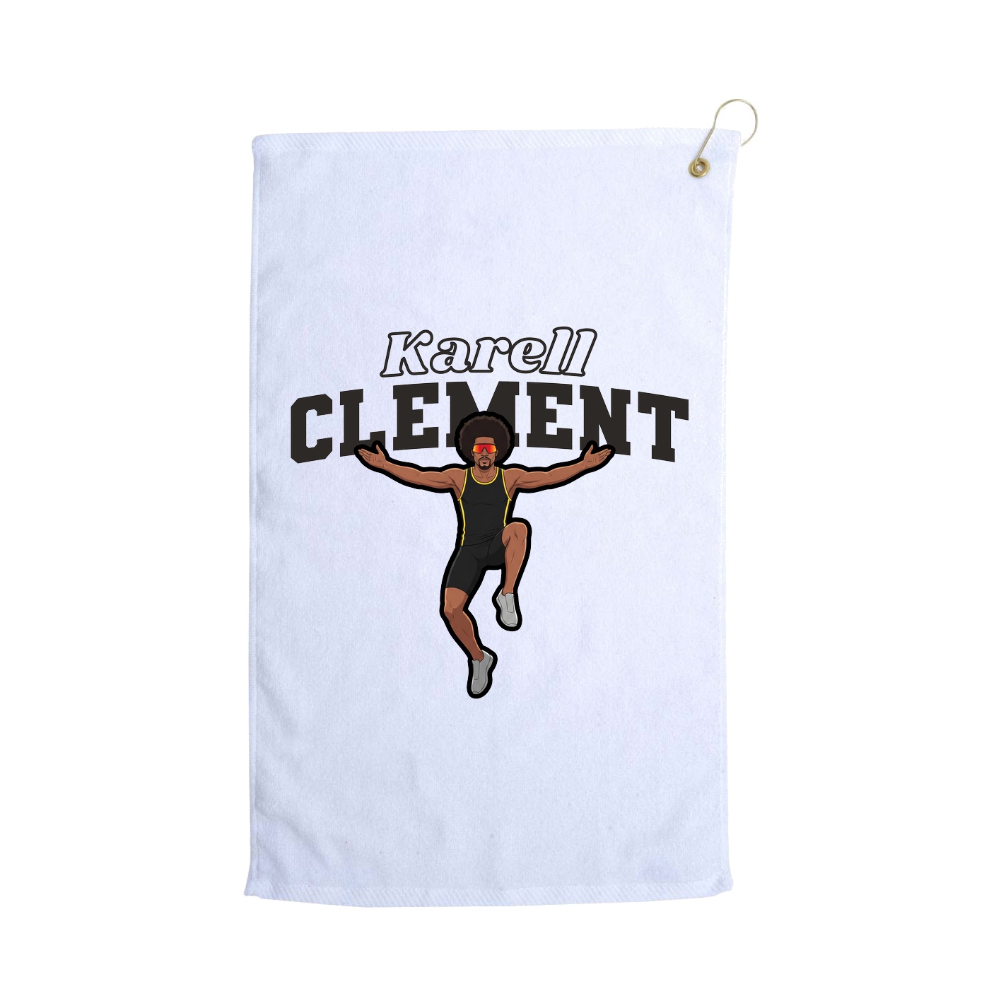 Golf Towel — Name Arch in White