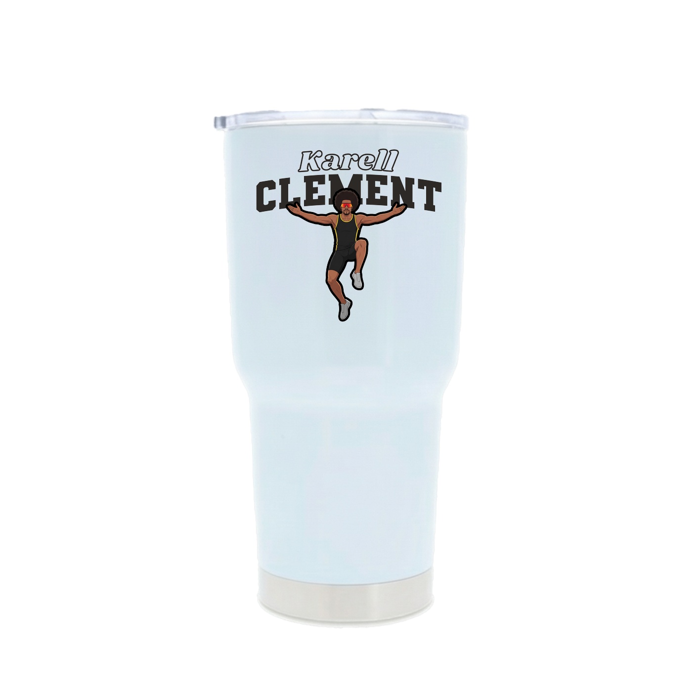 30oz Stainless Steel Tumbler — Name Arch in White