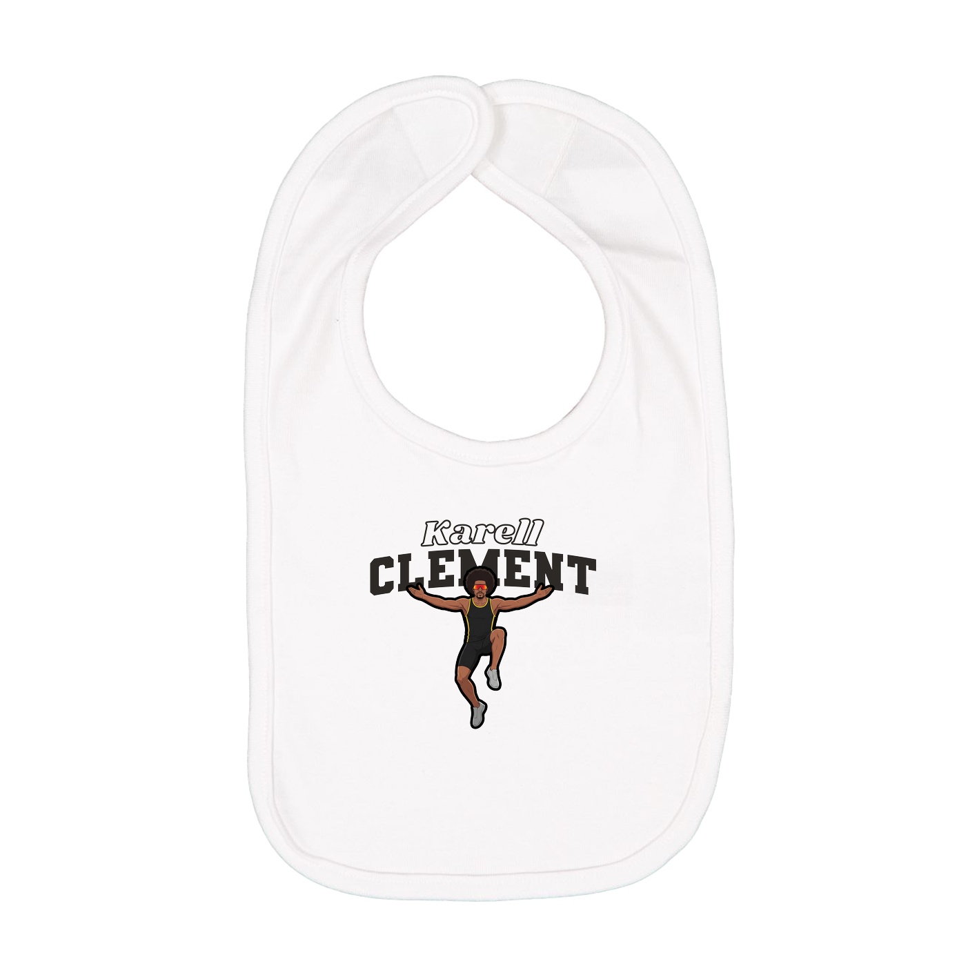 Infant Bib — Name Arch in White