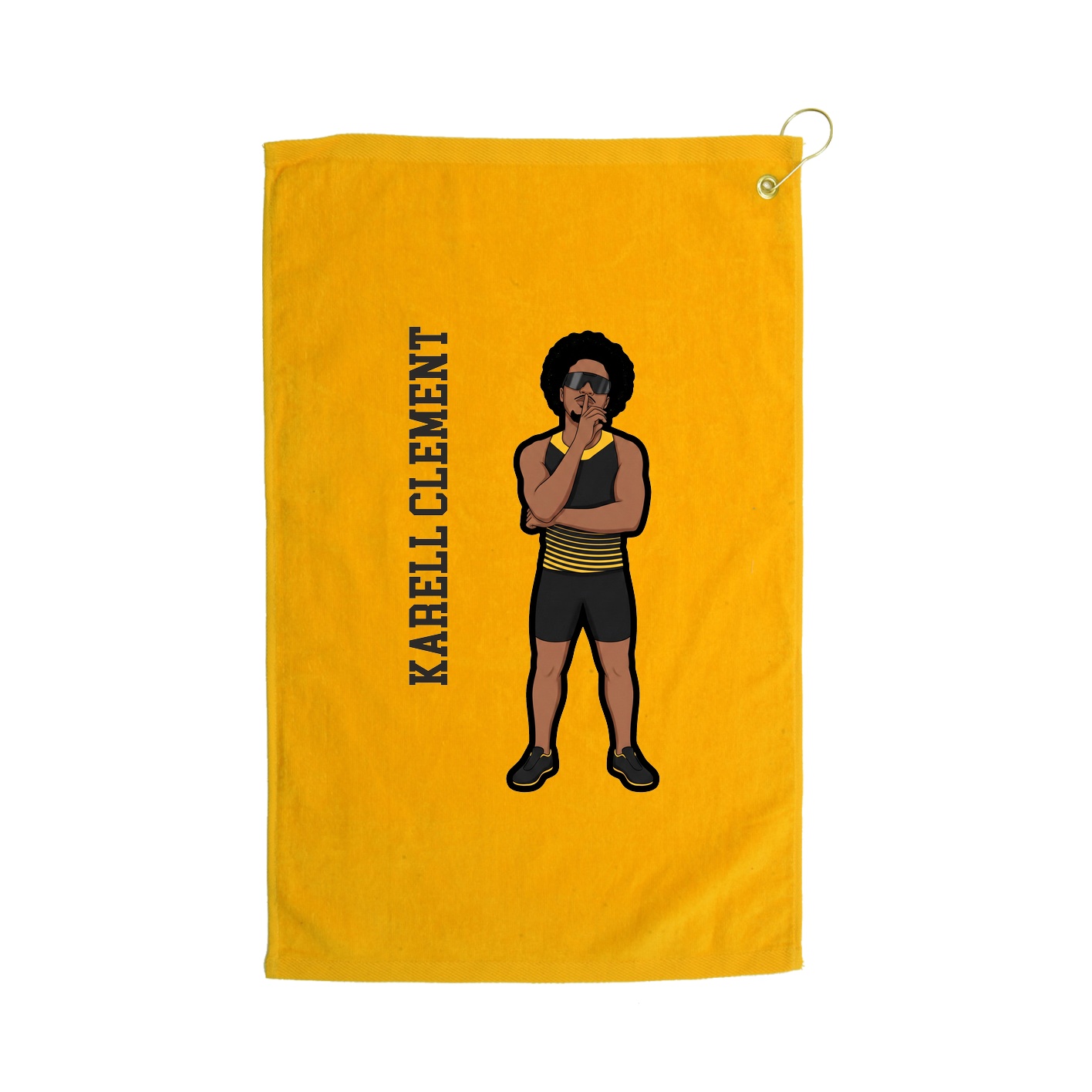 Golf Towel — Name Vertical in Gold