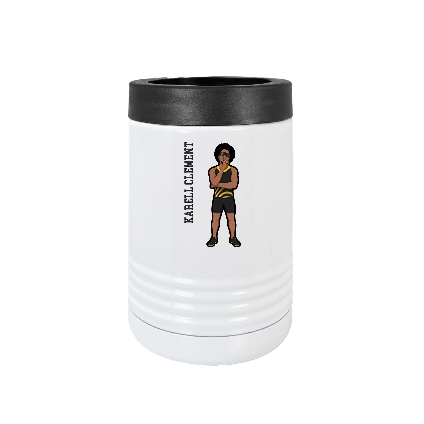 Beverage Holder — Name Vertical in White