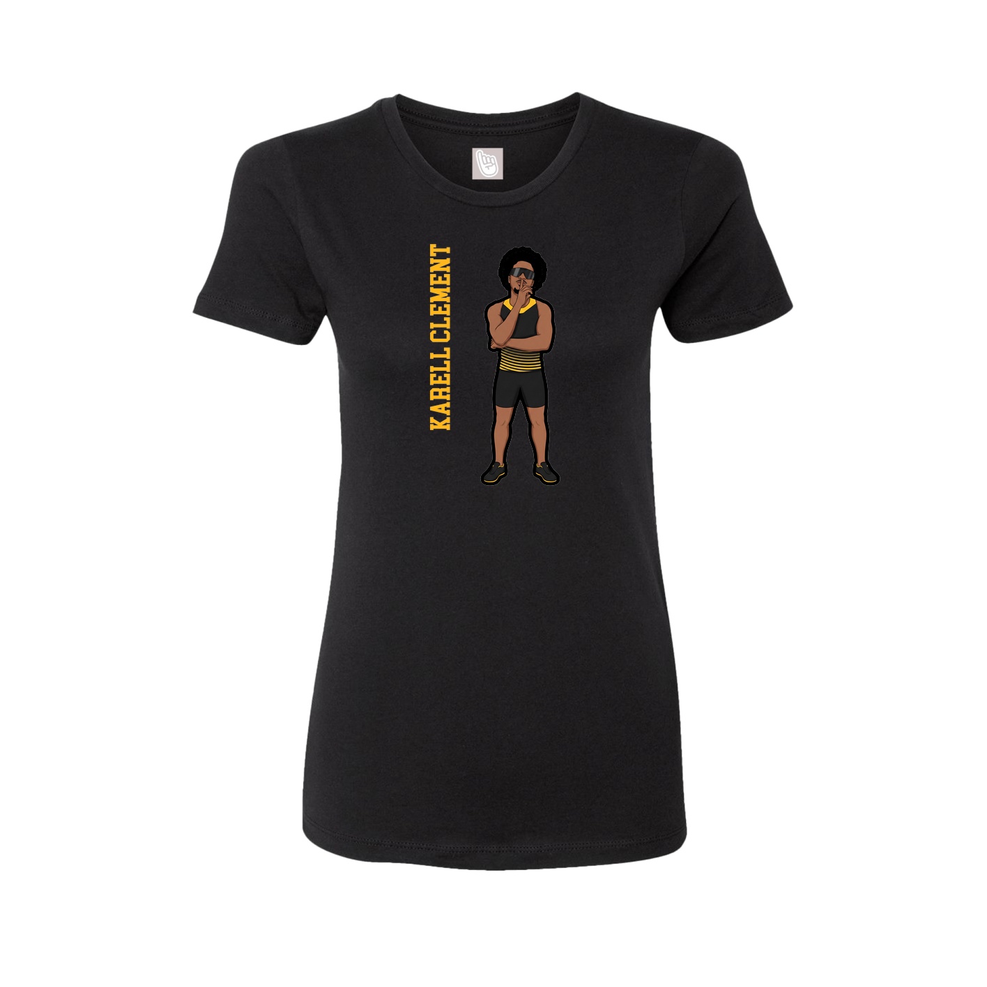 Womens Tee — Name Vertical in Black