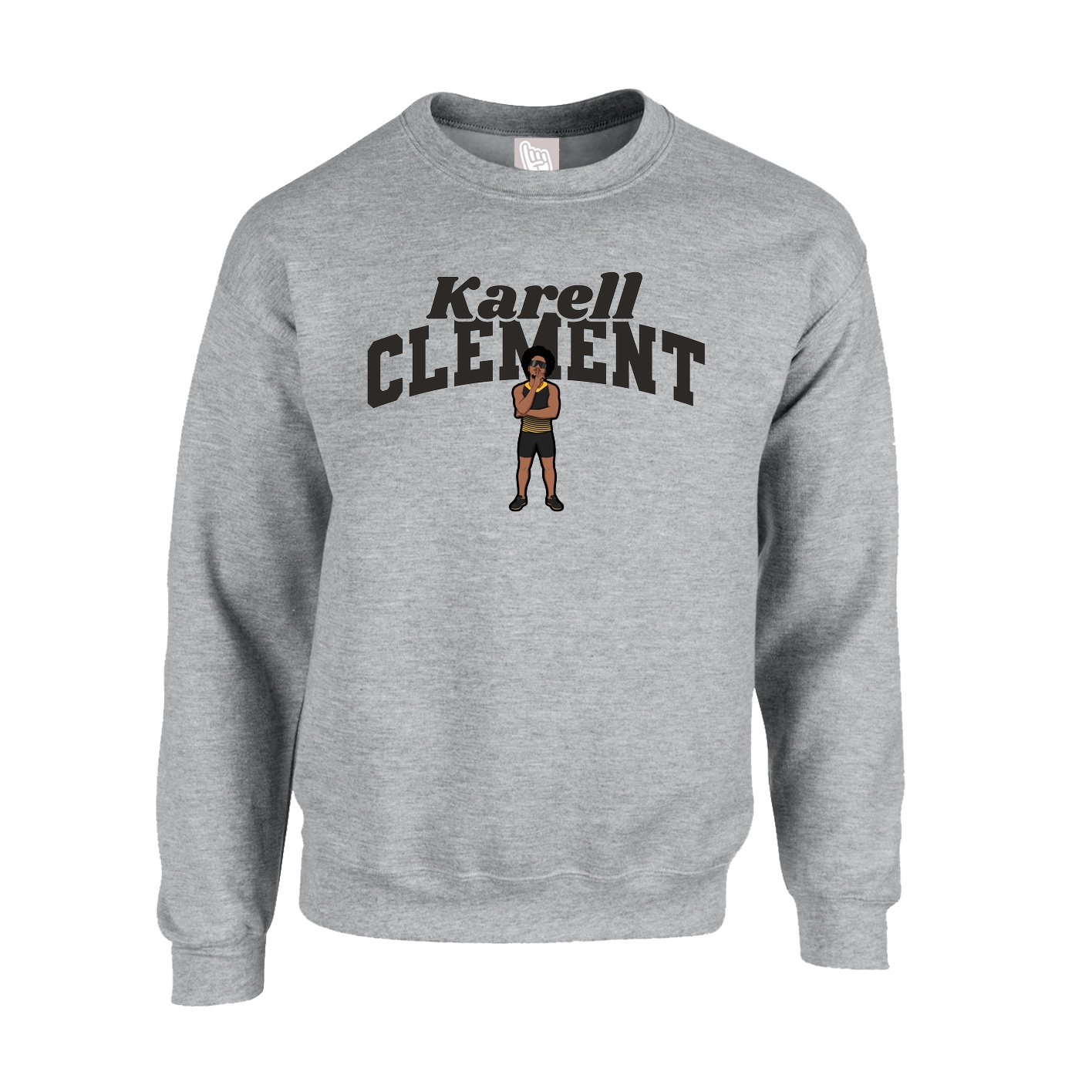 Fleece Crew — Signature Arch in Grey