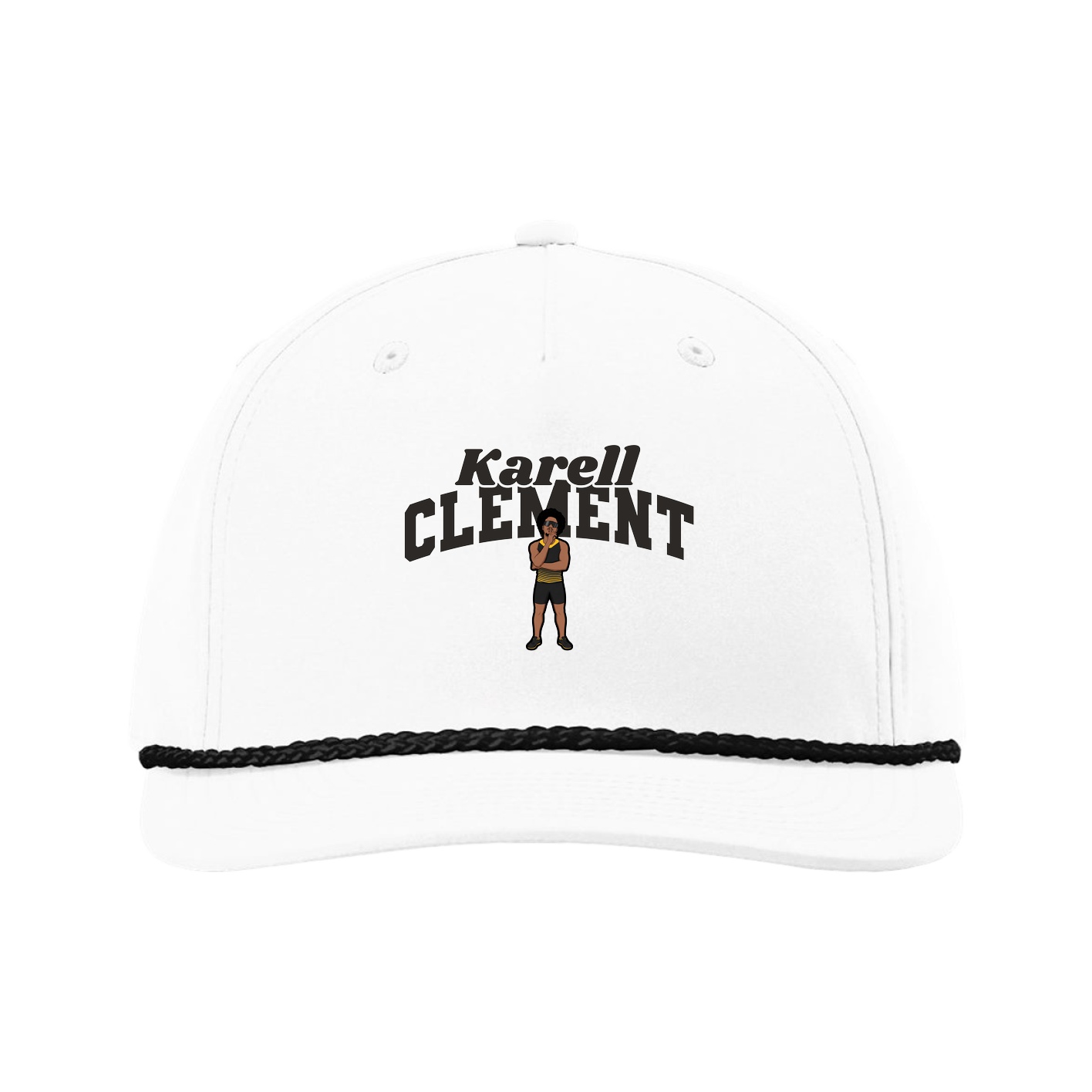 Five-Panel Classic Rope Cap — Signature Arch in White