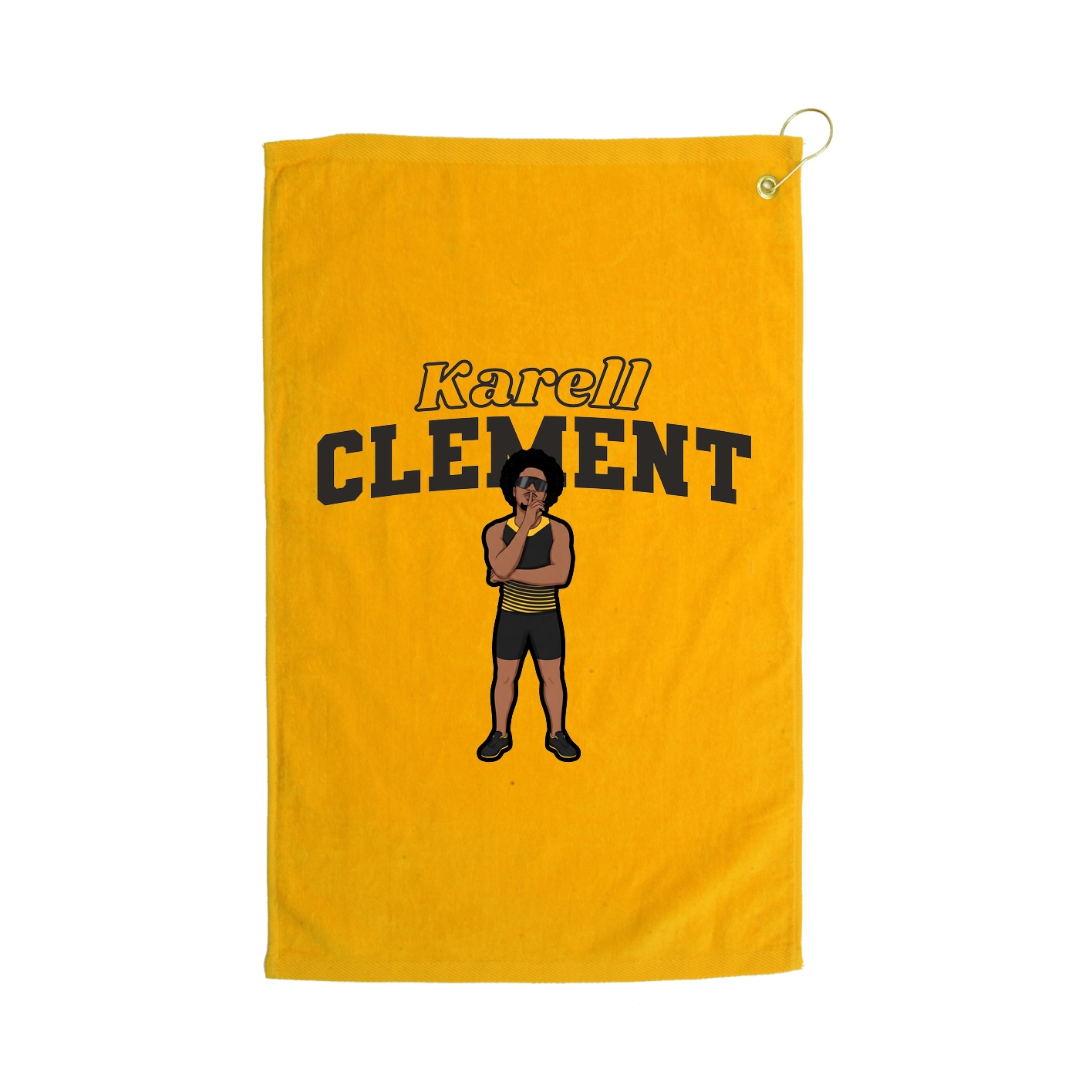 Golf Towel — Name Arch in Gold