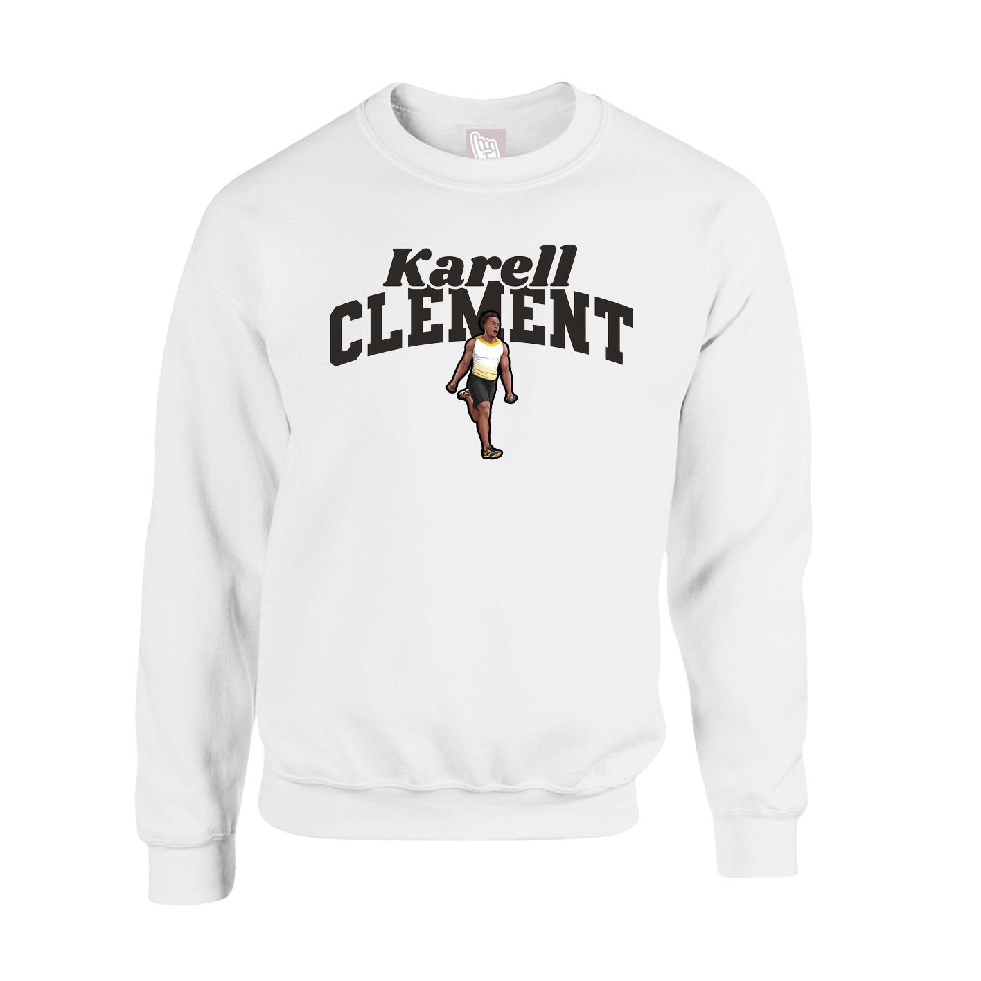 Fleece Crew — Signature Arch in White