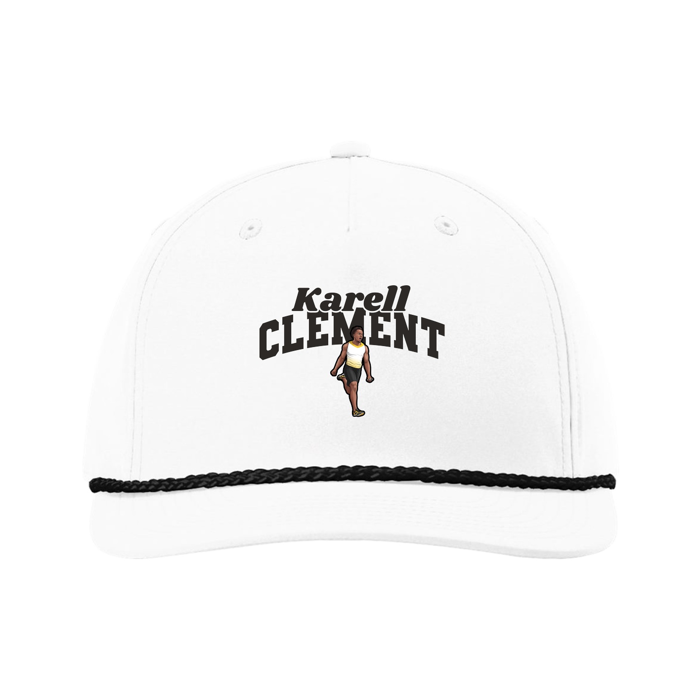 Five-Panel Classic Rope Cap — Signature Arch in White