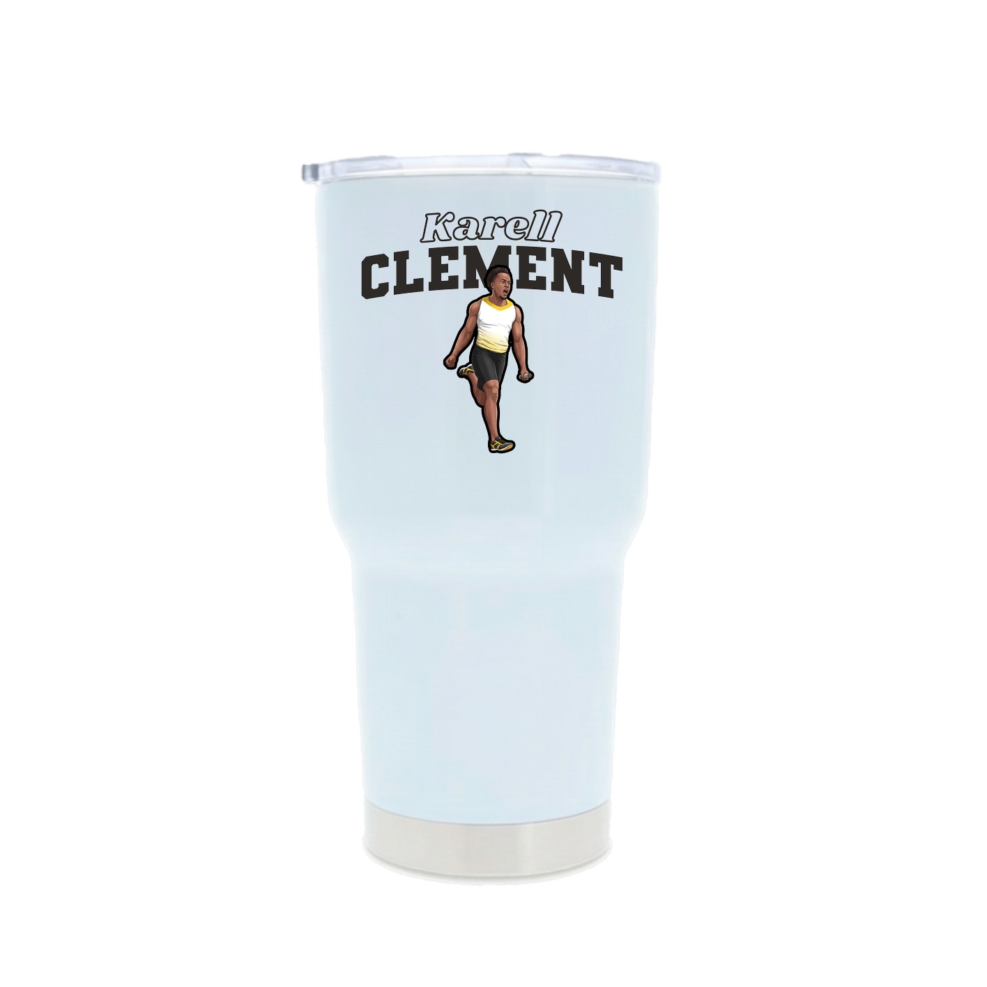 30oz Stainless Steel Tumbler — Name Arch in White