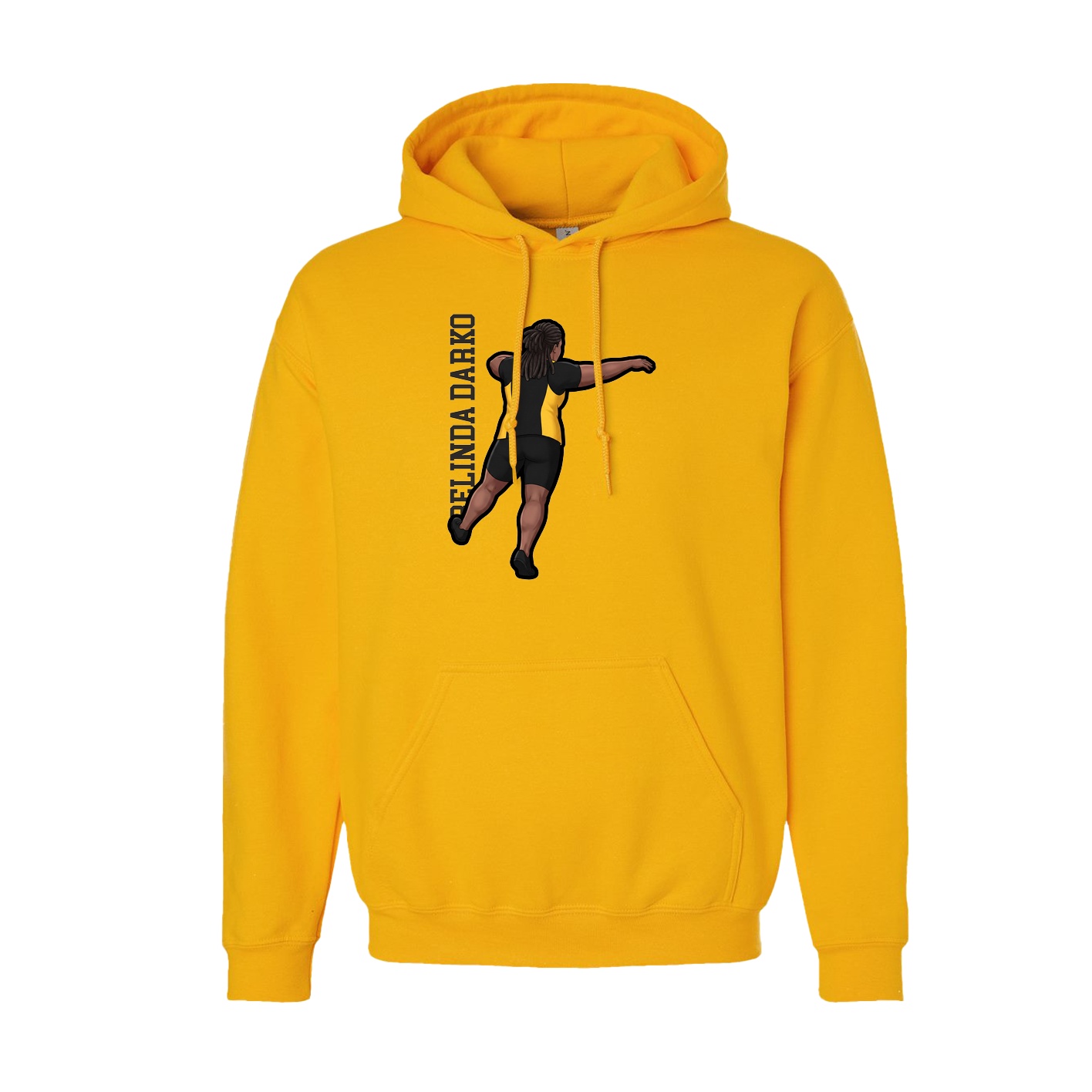 Hoodie — Name Vertical in Gold