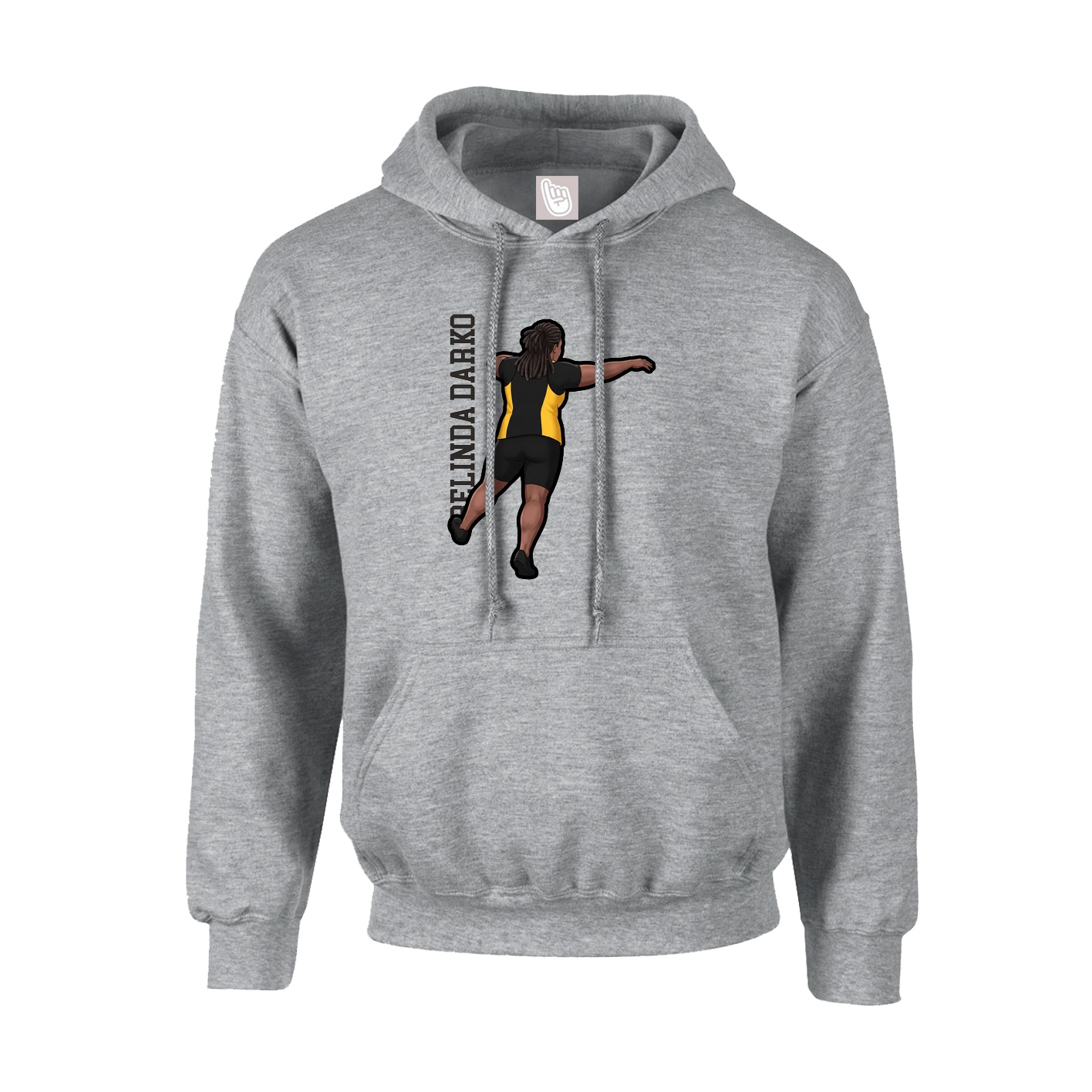Youth Hoodie — Name Vertical in Grey
