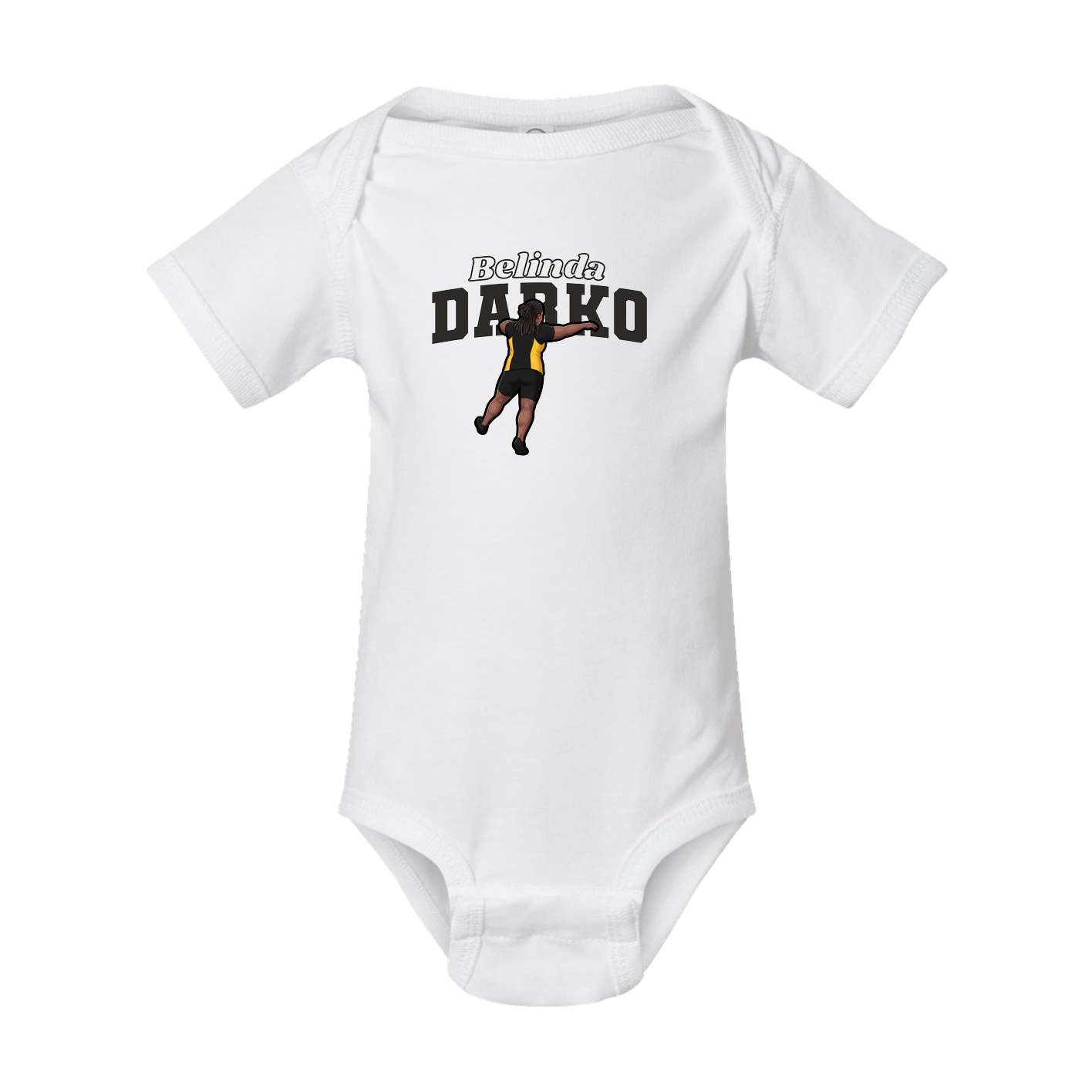Baby Onesie — Name Arch in White