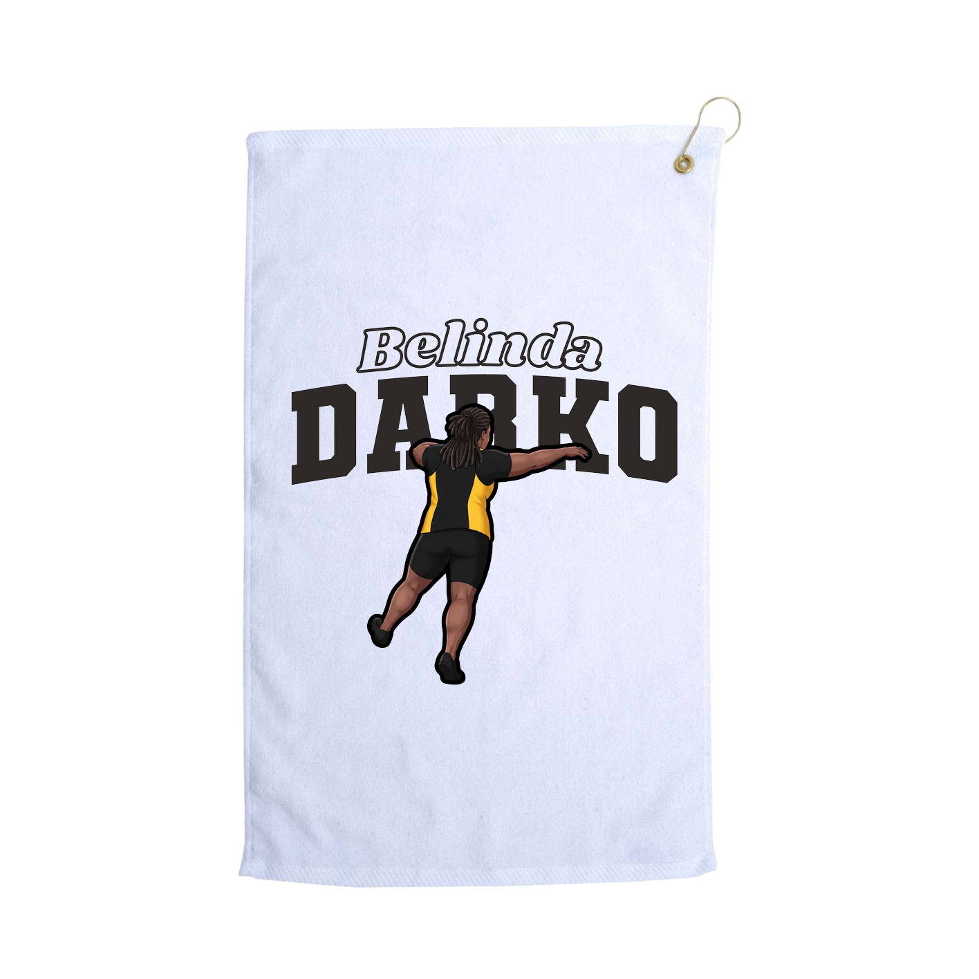 Golf Towel — Name Arch in White
