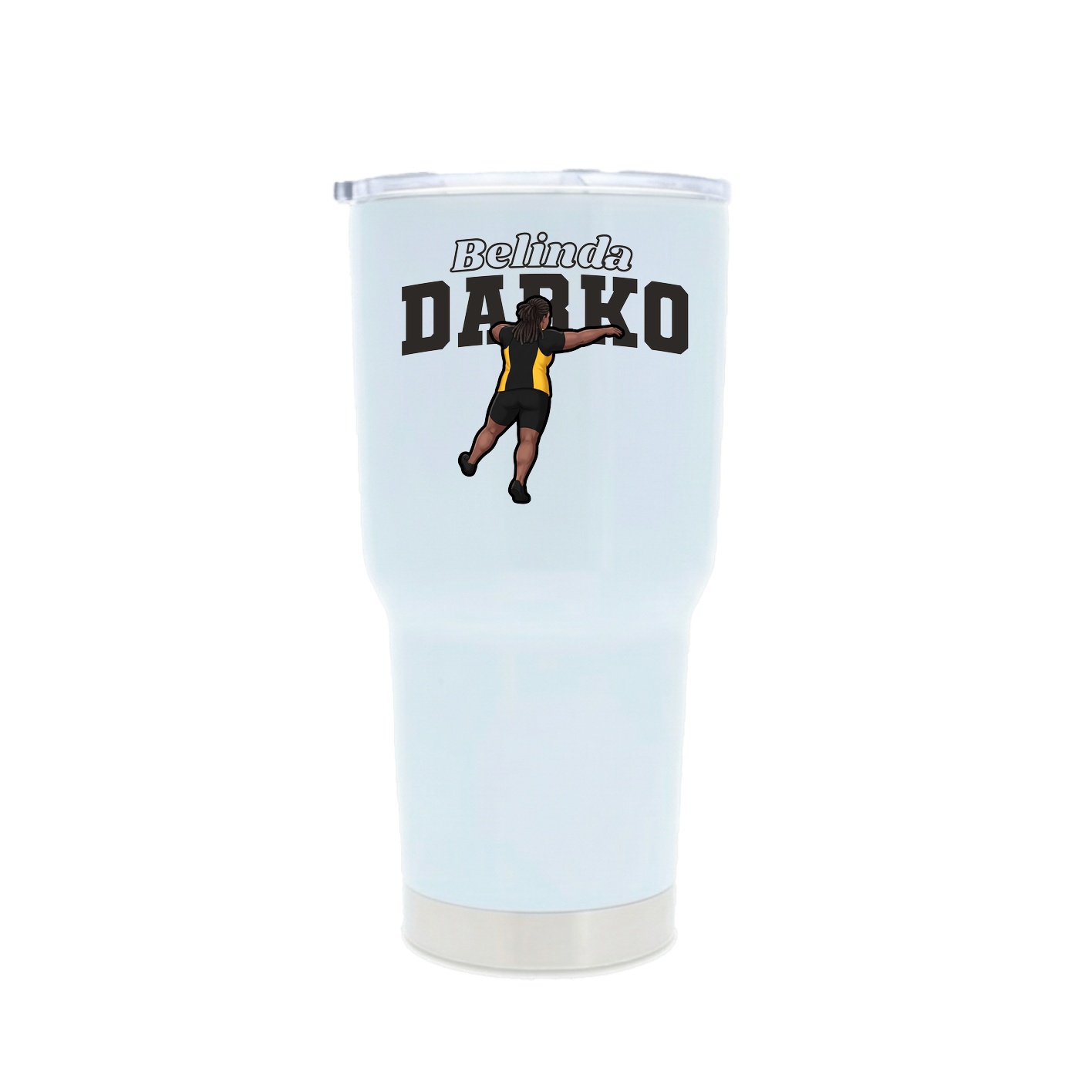 30oz Stainless Steel Tumbler — Name Arch in White