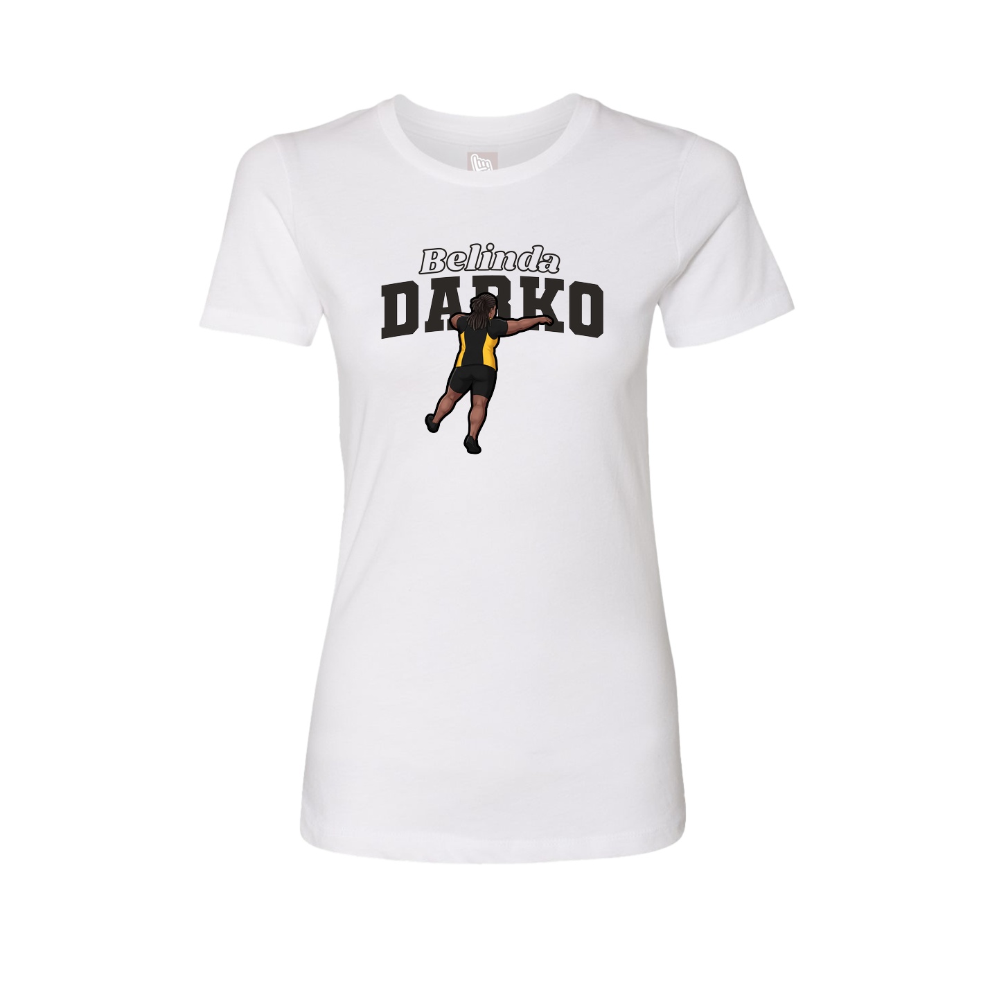 Womens Tee — Name Arch in White
