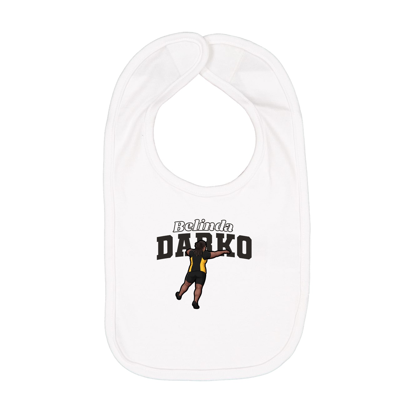 Infant Bib — Name Arch in White
