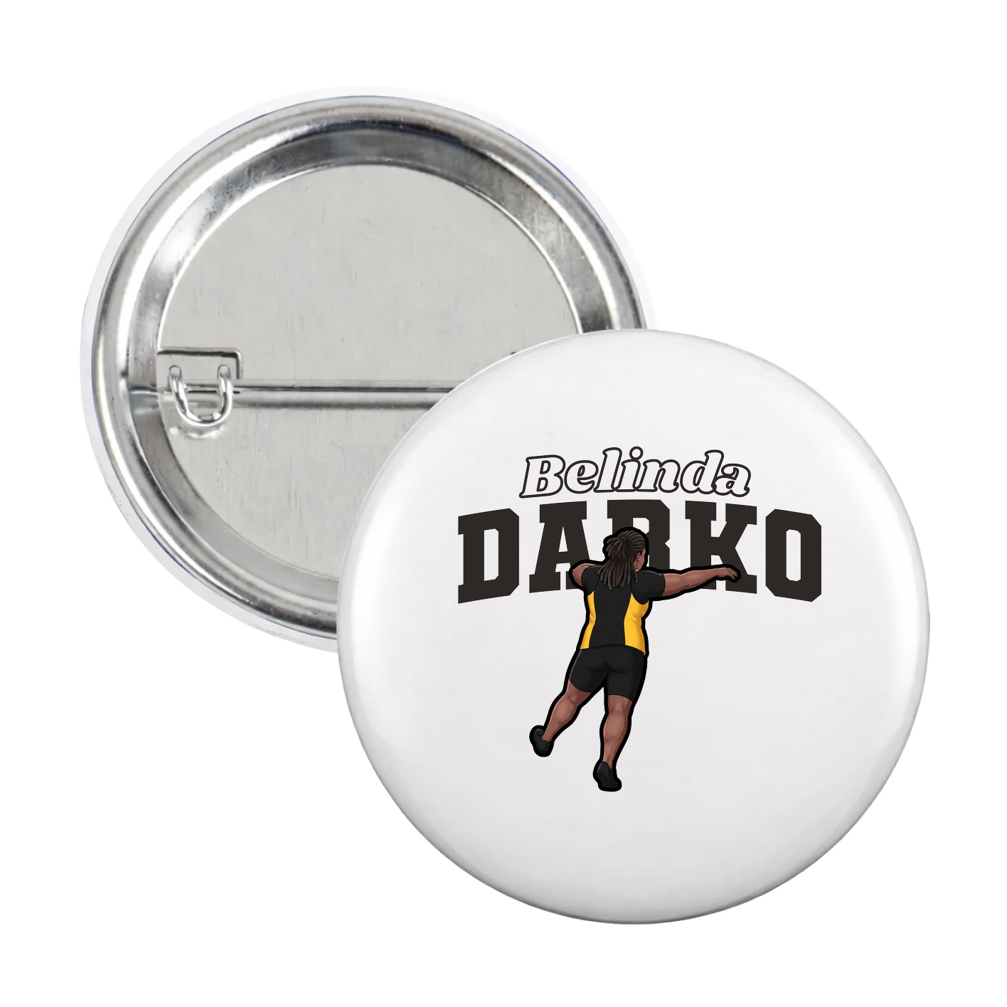 Game Day Button — Name Arch in White