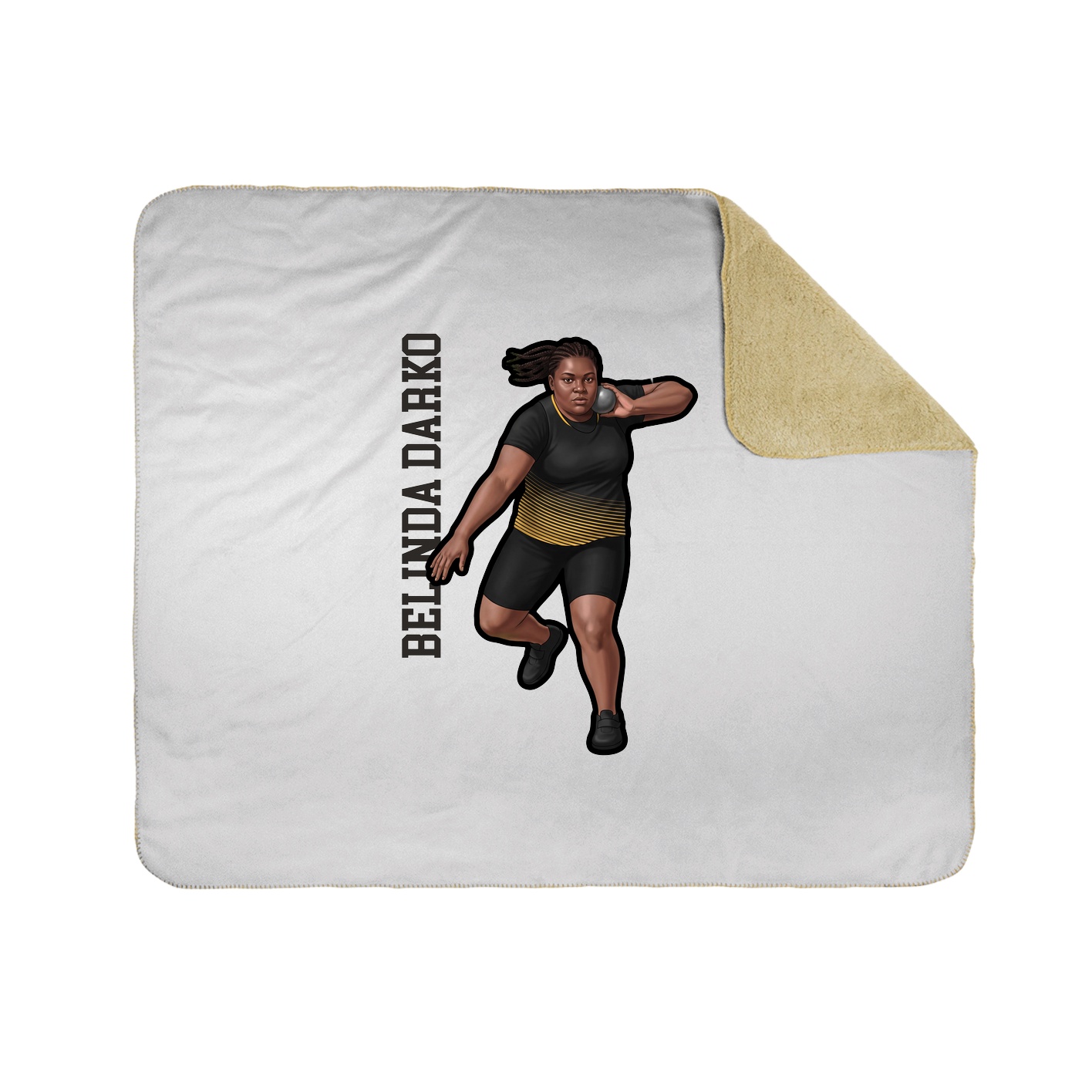Throw Blanket — Name Vertical in White