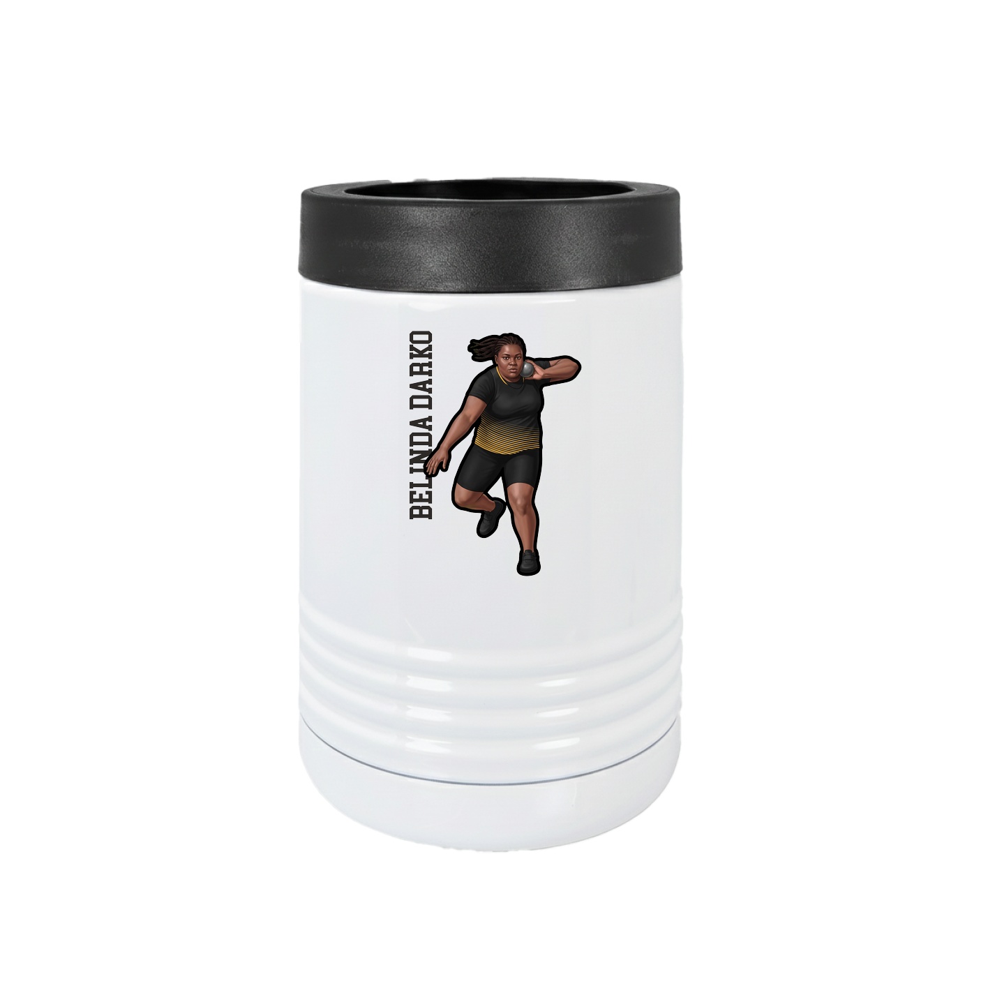 Beverage Holder — Name Vertical in White